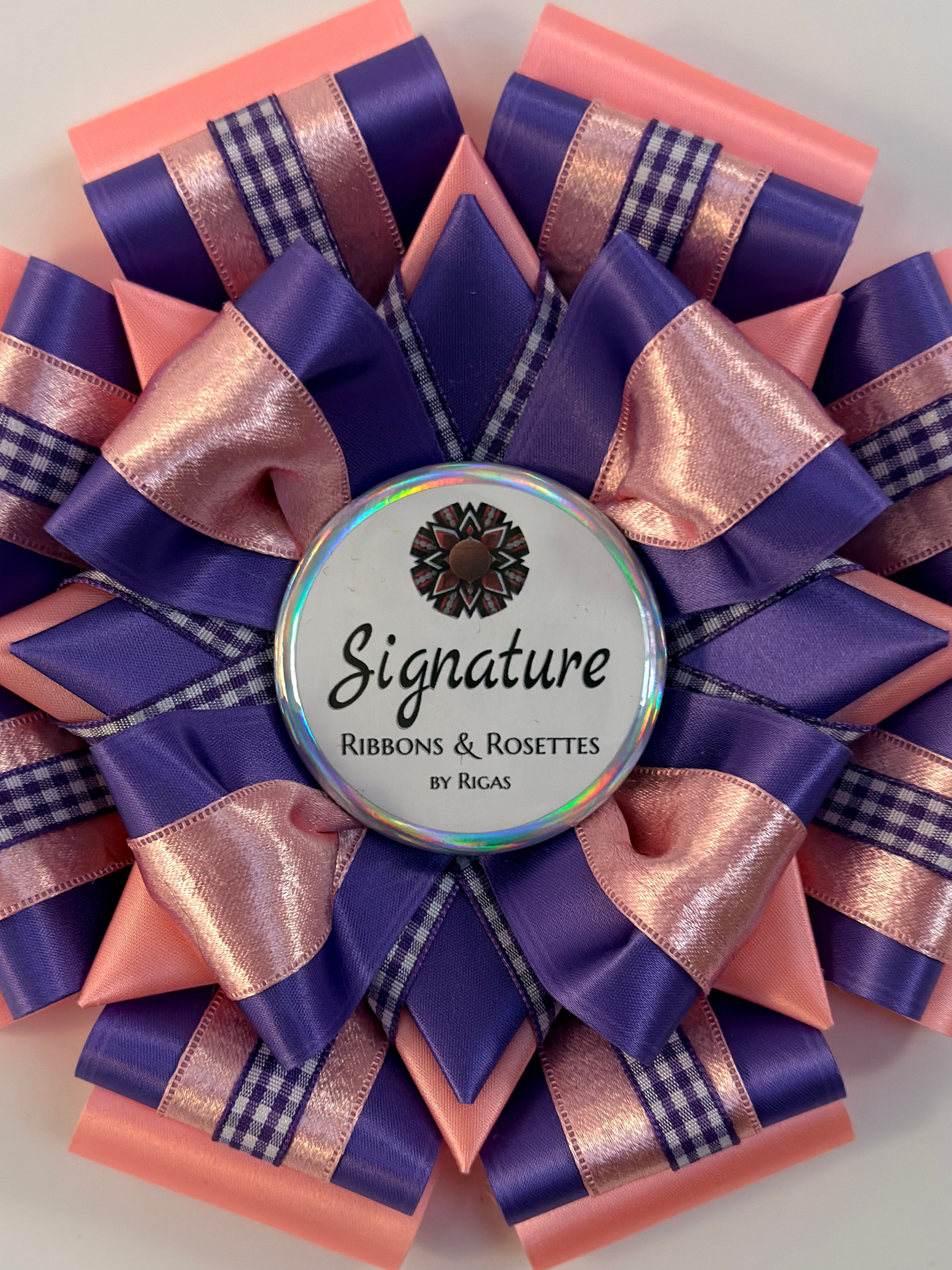 Signature Sample - in Purple and Pink - 7.5" Rosette