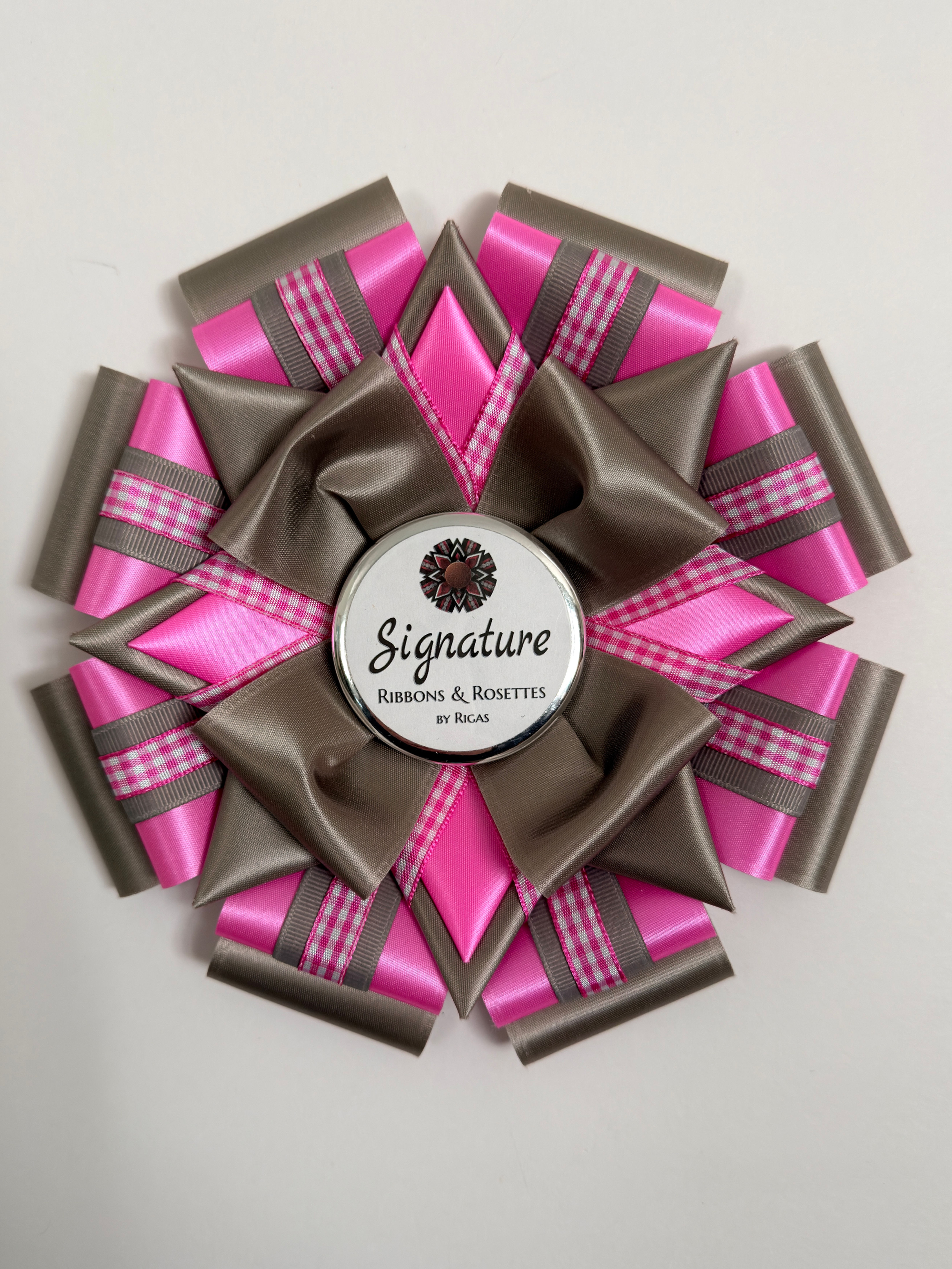 Gingham - 7.5" Rosette - Your Choice of Colors