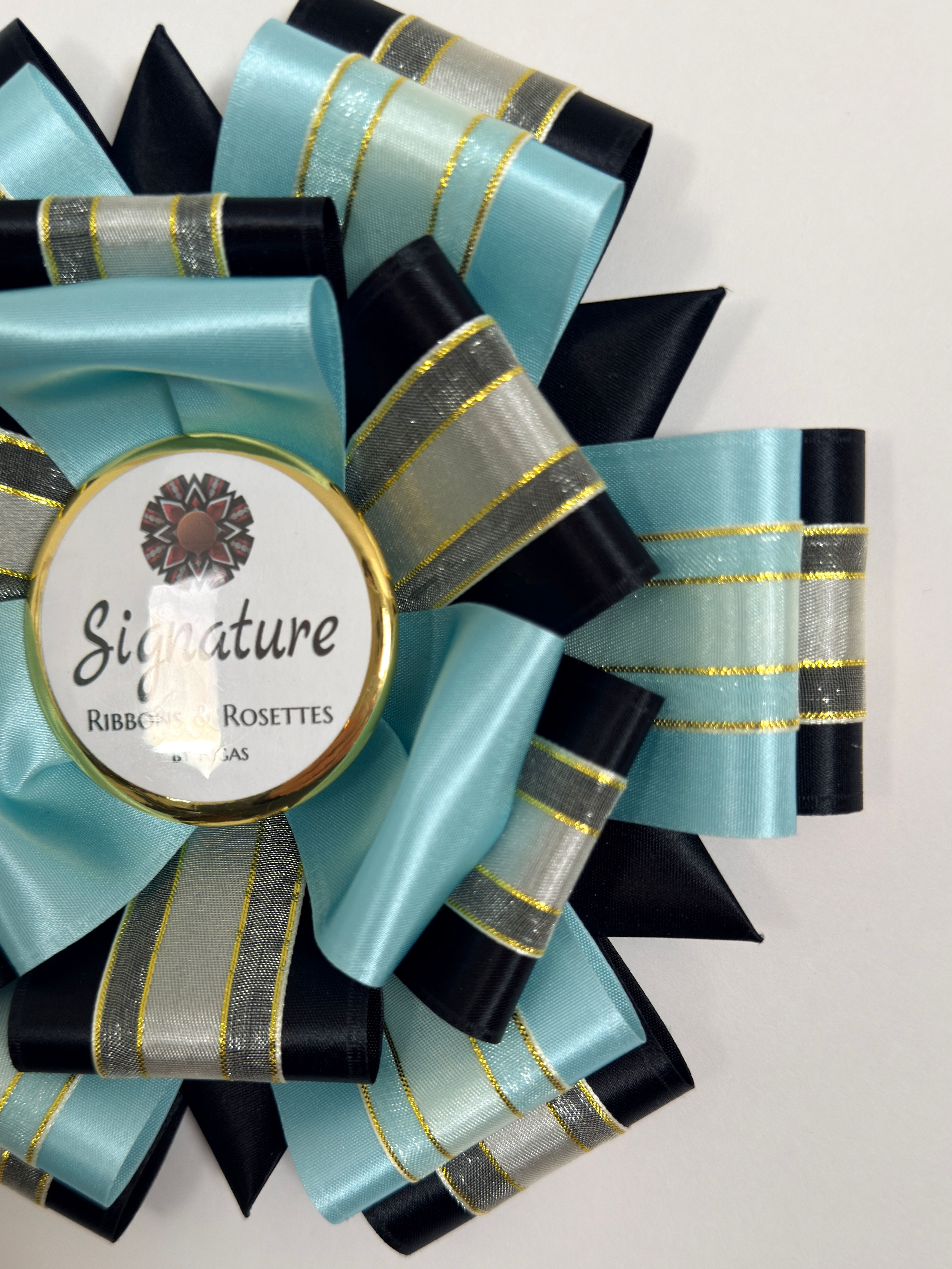 Signature Sample - Joy in Black and Moonglow - 7.5" Rosette