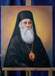 Oil painting portrait of Saint Nektarios of Aegina