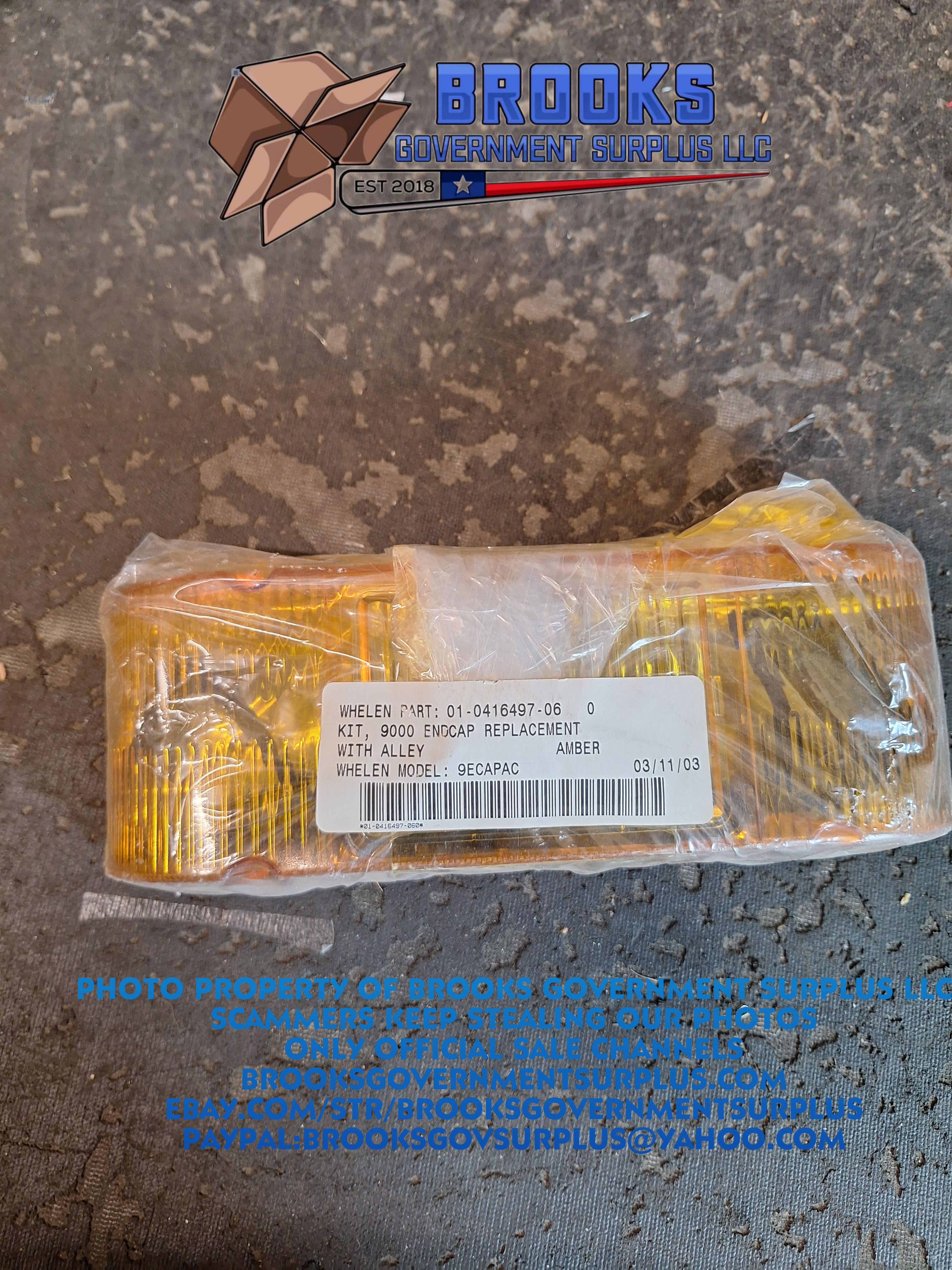 Whelen 9000 edge lightbar endcap AMBER clear ally NEW 9ECAPAC