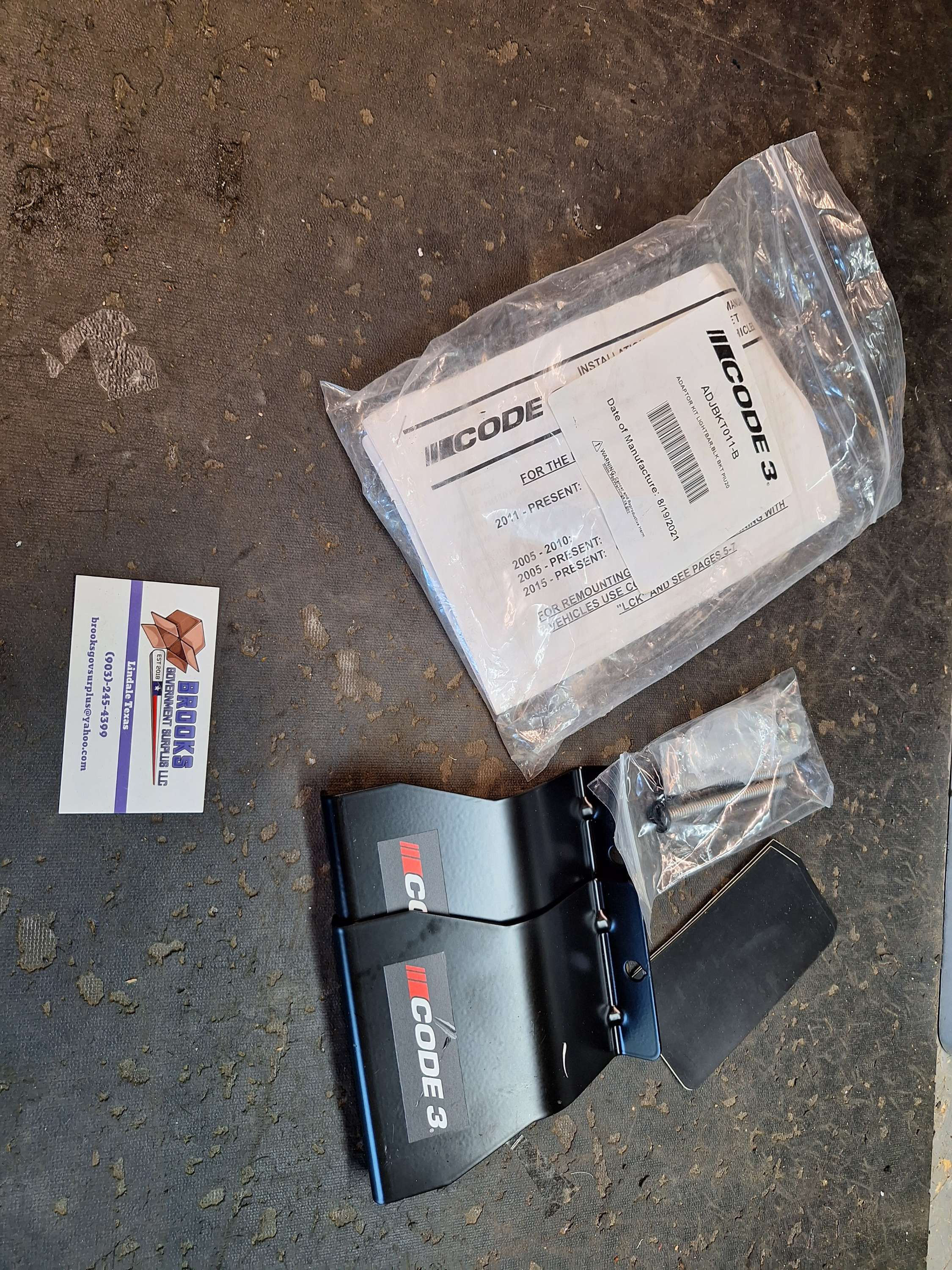 Code 3 lightbar strap kit ford PIU 2020 ADJBKT011-B