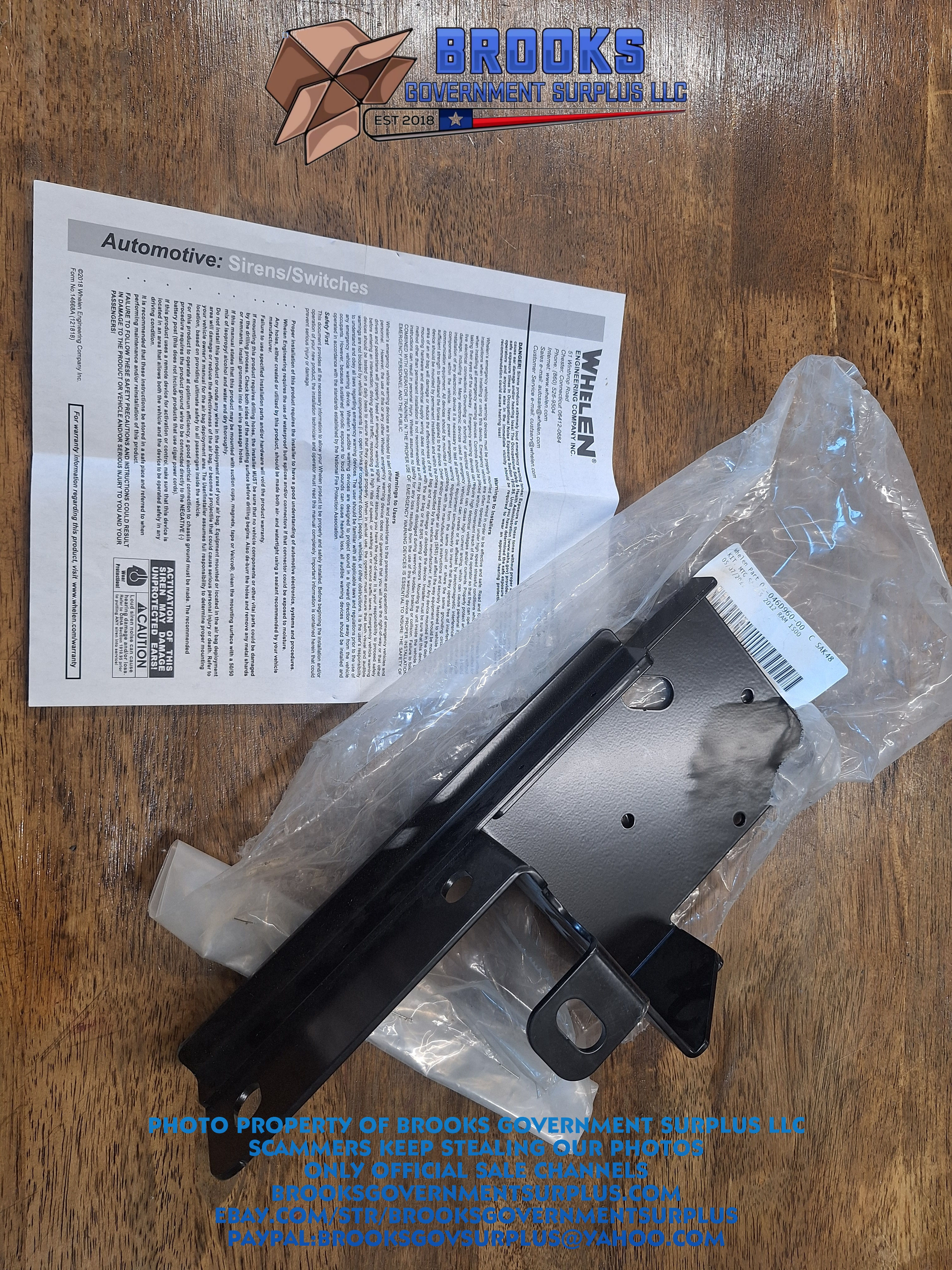 Whelen 2012 ram 1500 SA315 speaker bracket SAK48