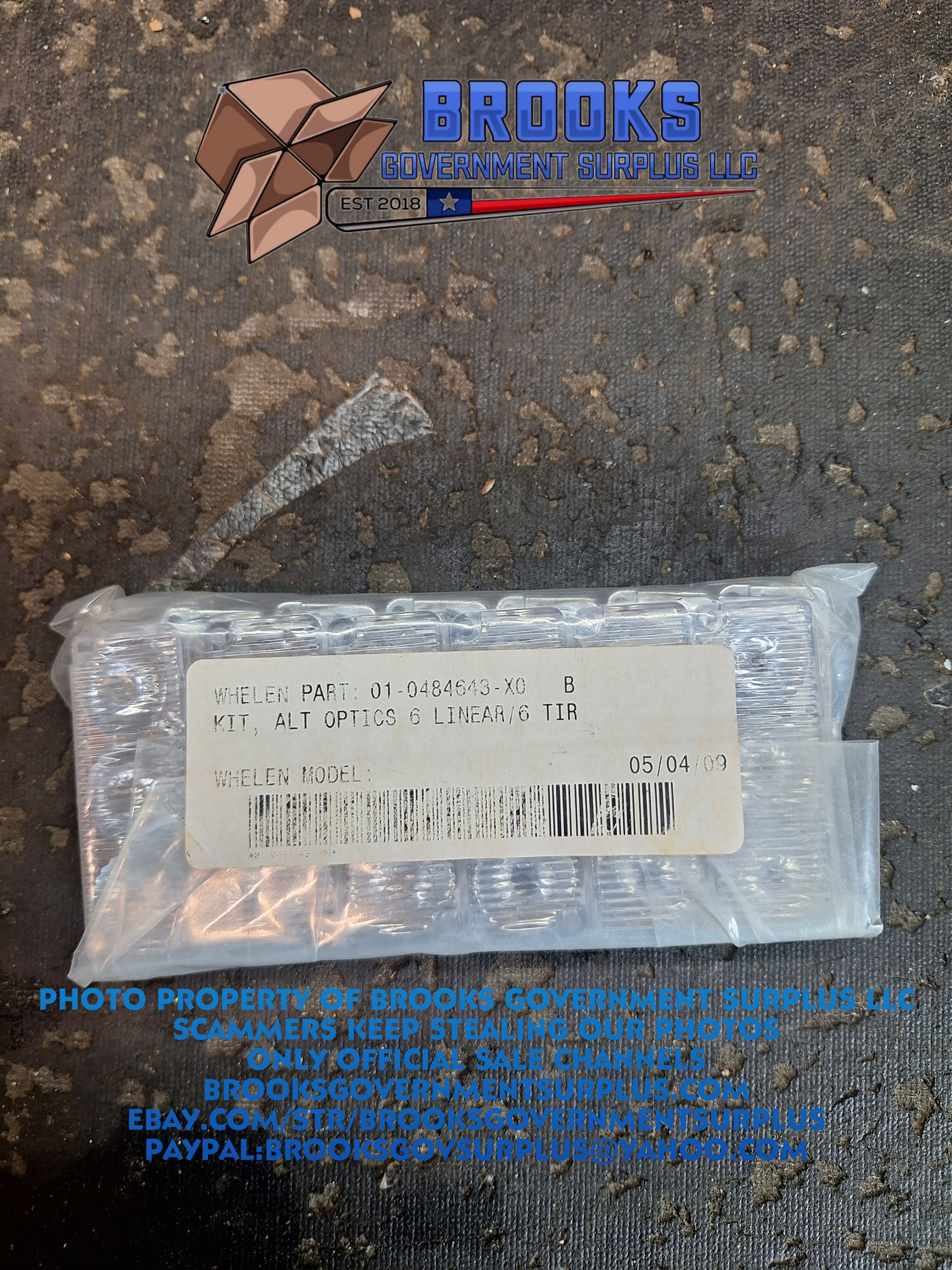 Whelen Visor bar Alt optics 6 linear/6 tir NEW 01-0484643-X0