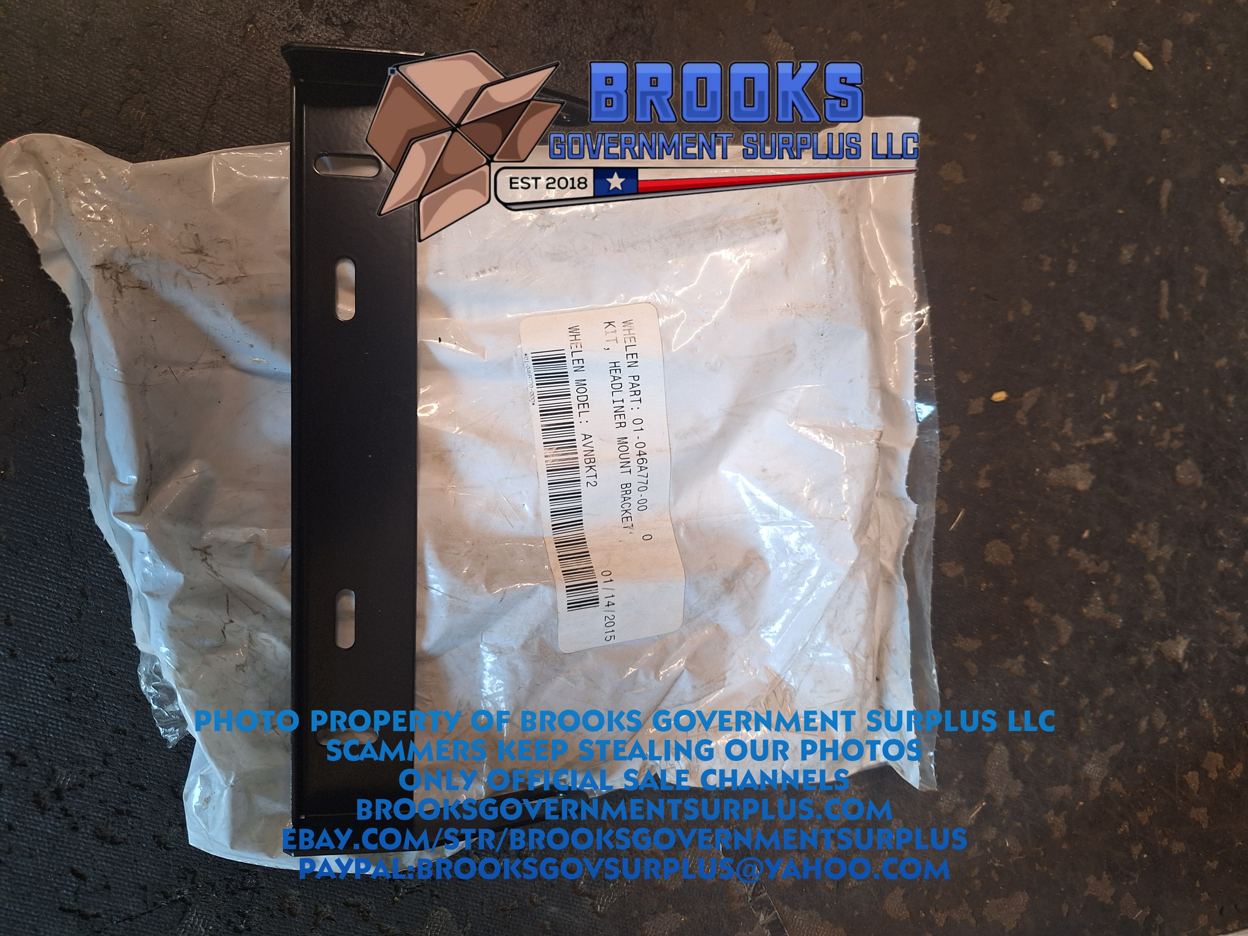 Whelen Dual avenger 1 Headliner bracket NEW AVNBKT2