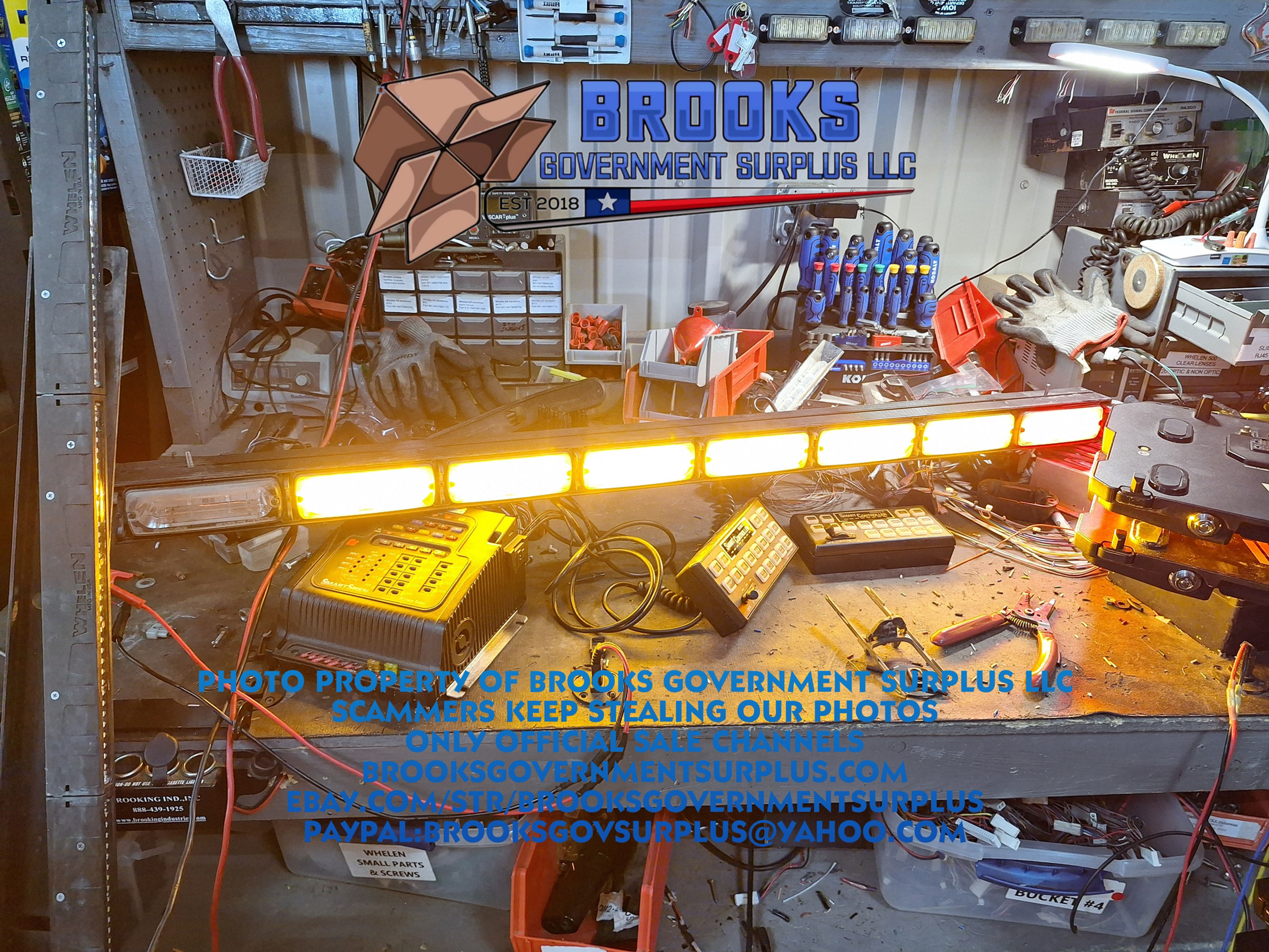 Whelen 500 led TA with end flashers RED AMBER BLUE