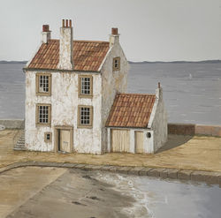 'The Captain's House', 2025, gouache and watercolour on arches paper, 7" x 7"