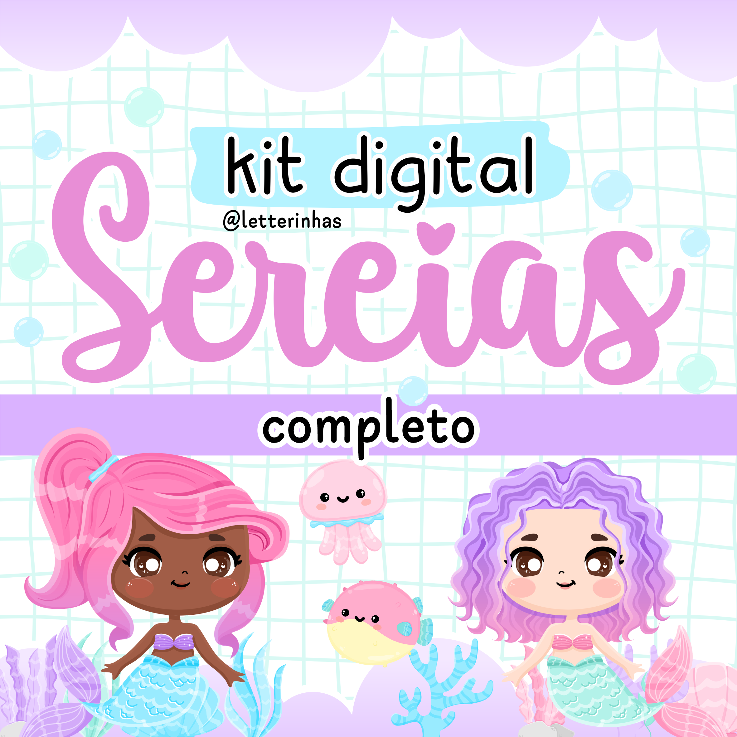 Kit Digital Sereias - Completo