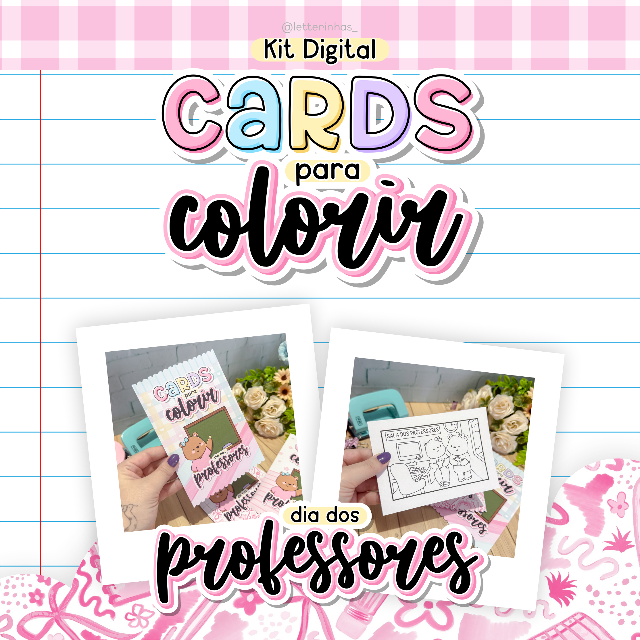 Kit Digital Cards para Colorir | Professores