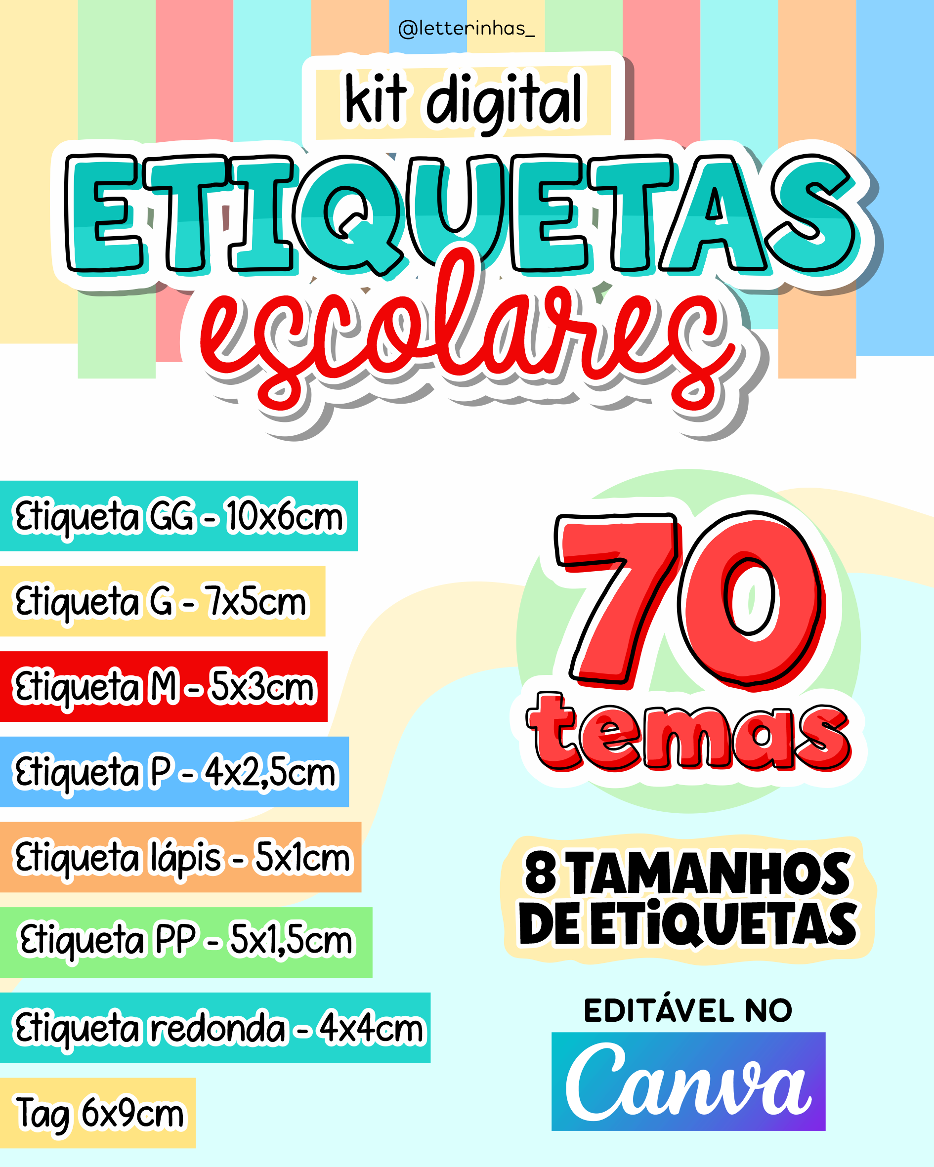 Kit Digital Etiquetas Escolares 2026