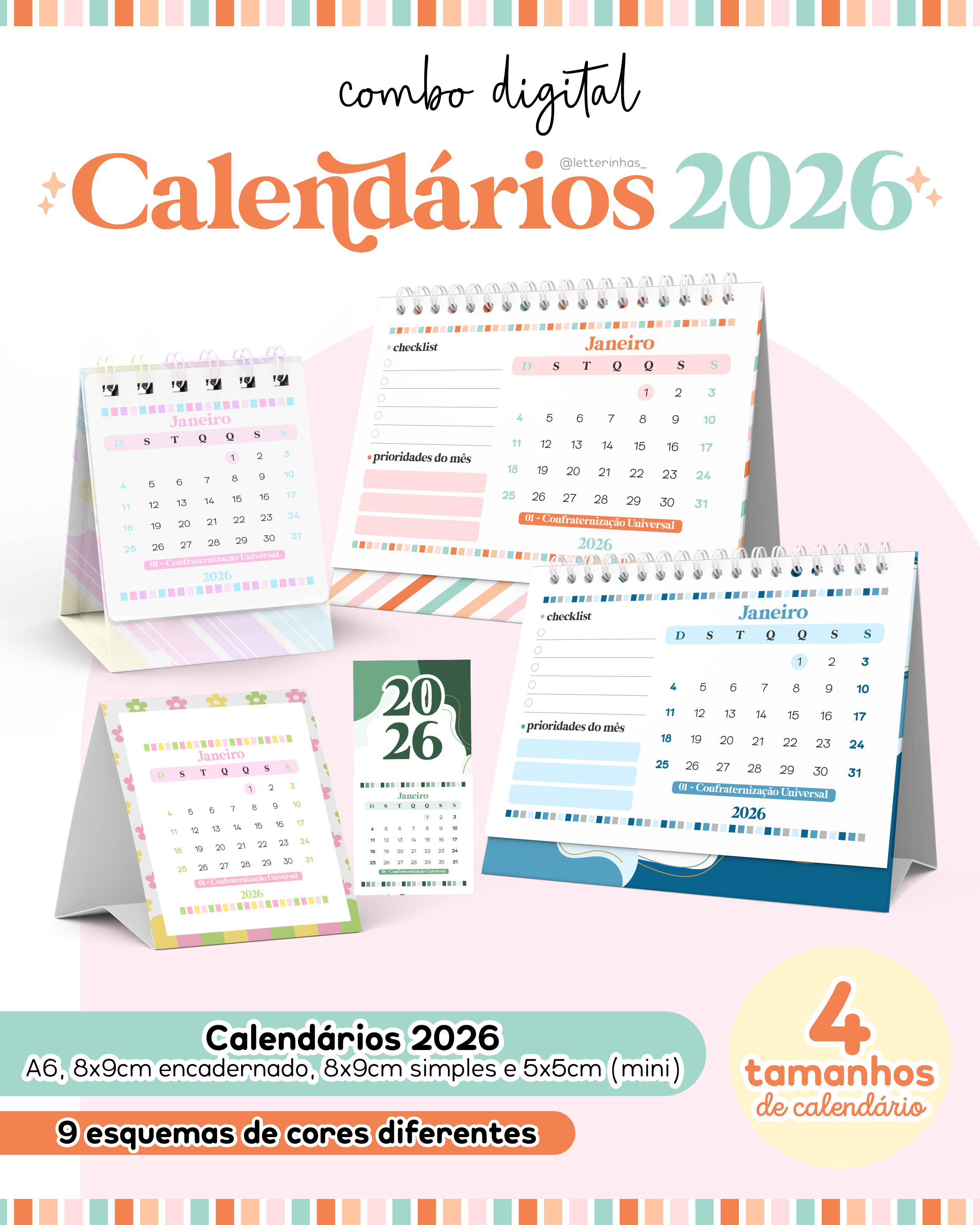 Combo Digital Calendários 2026