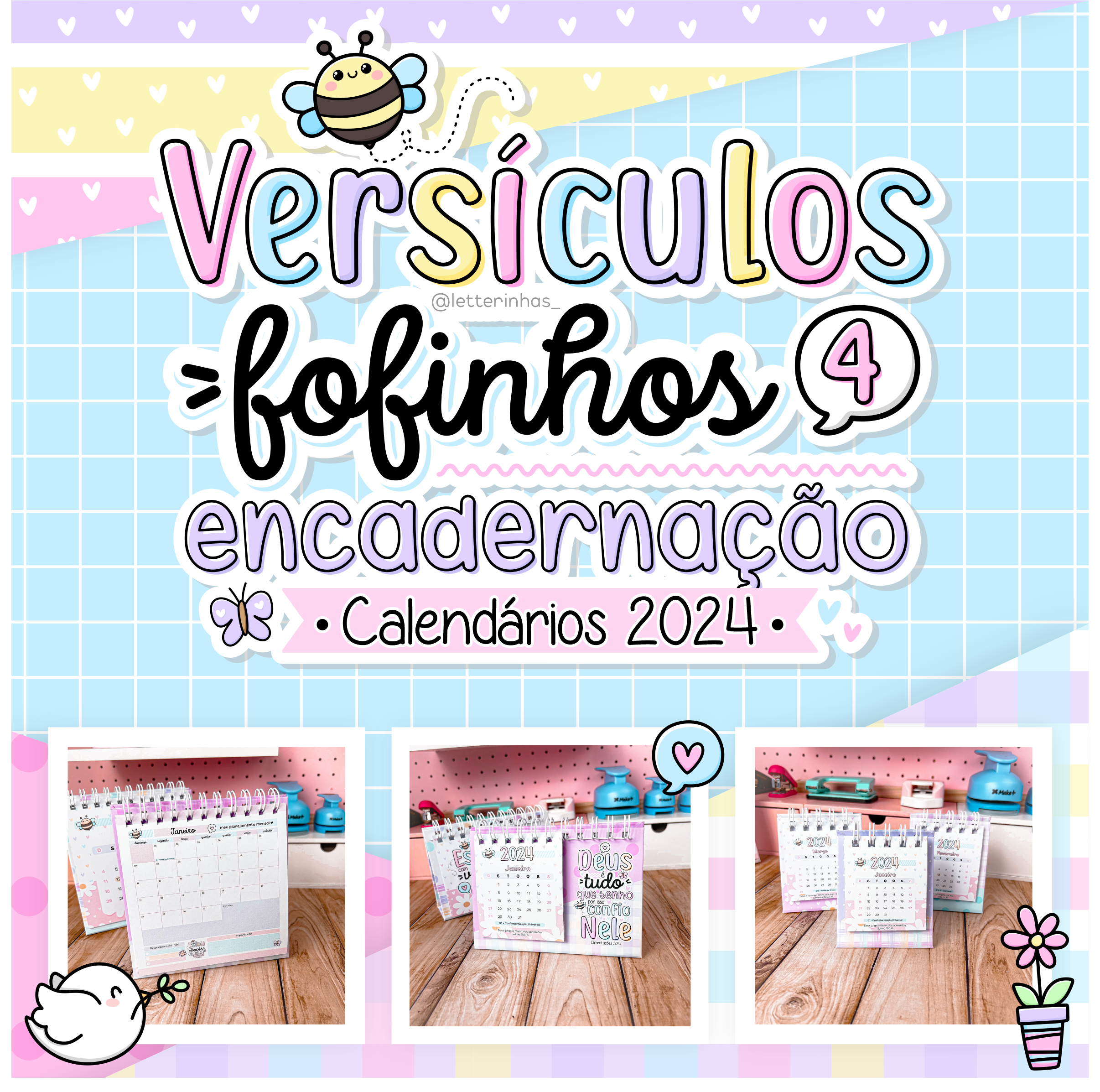 Kit Digital Versículos Fofinhos 4 - Calendários Avulsos