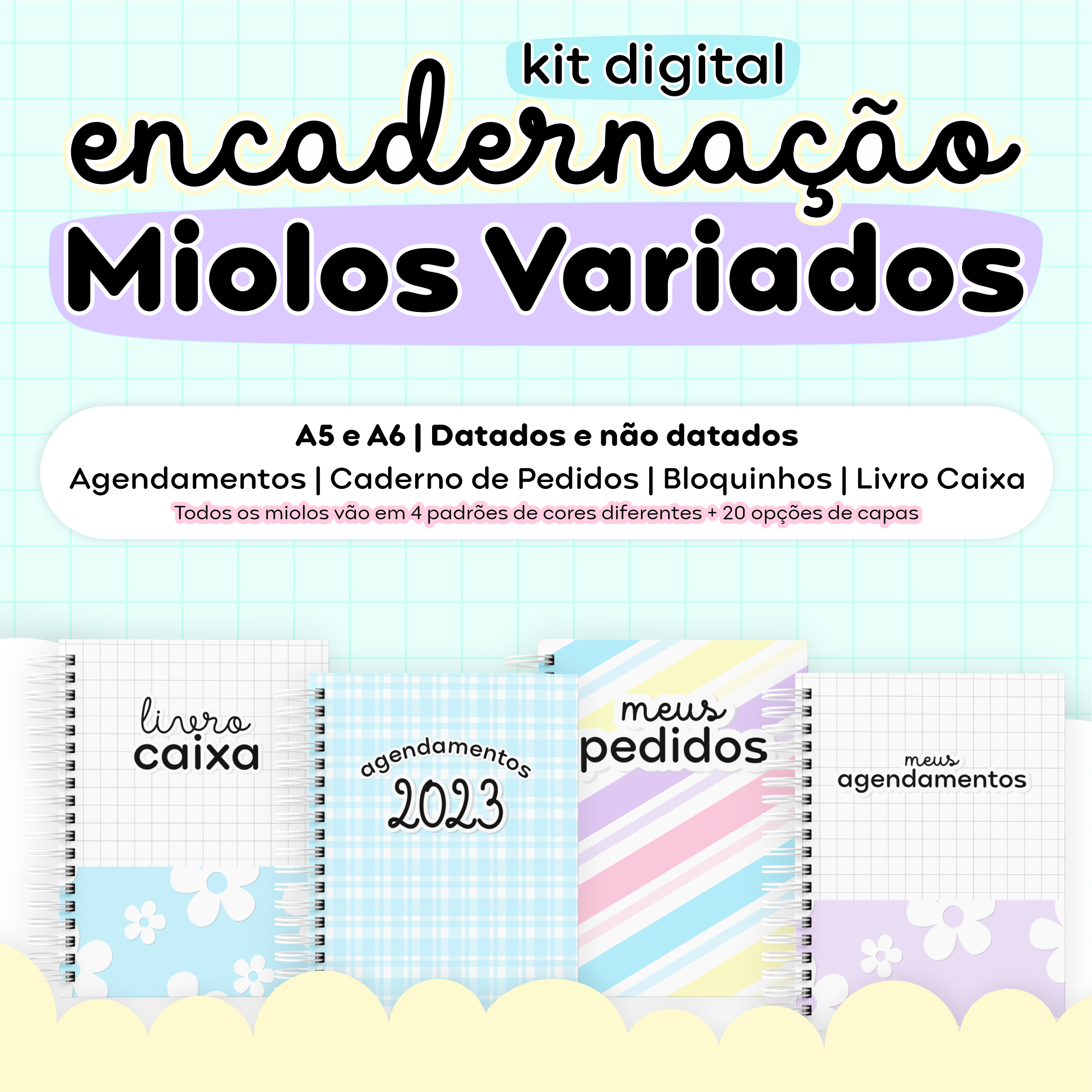 Kit Digital Encadernação - Miolos Variados | 2023