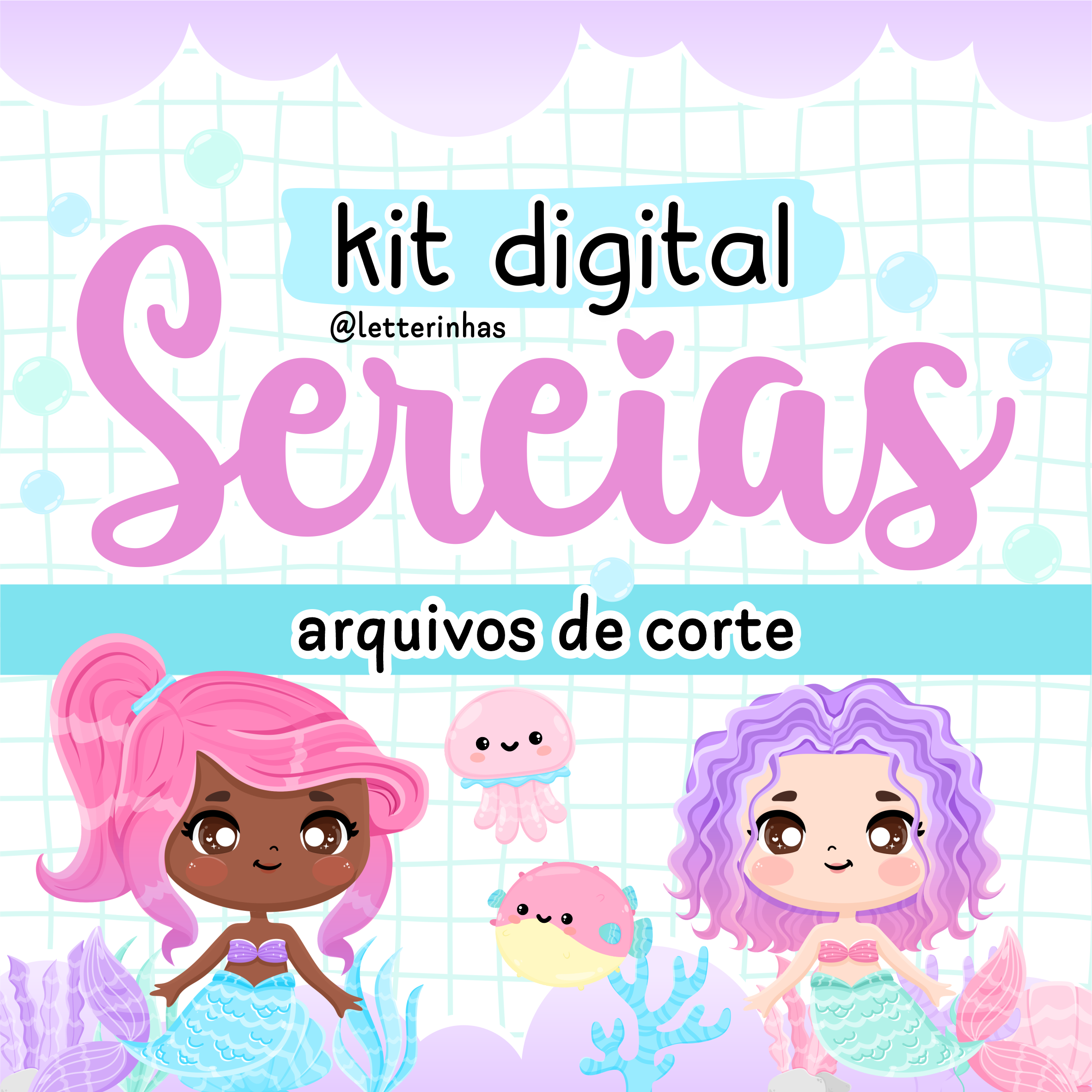 Kit Digital Sereias - Arquivos de Corte