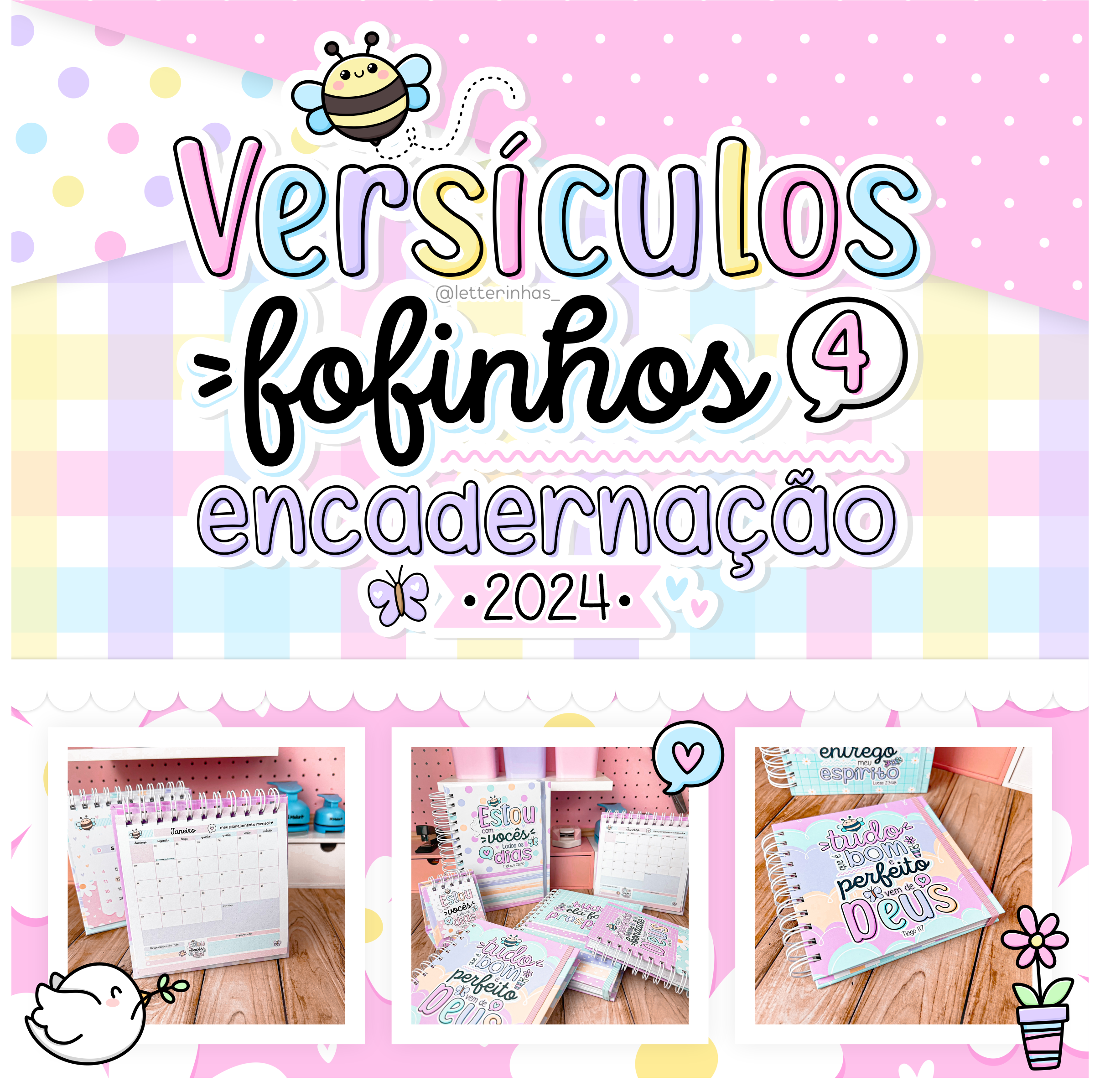 Kit Digital Versículos Fofinhos 4 - encadernação 2024