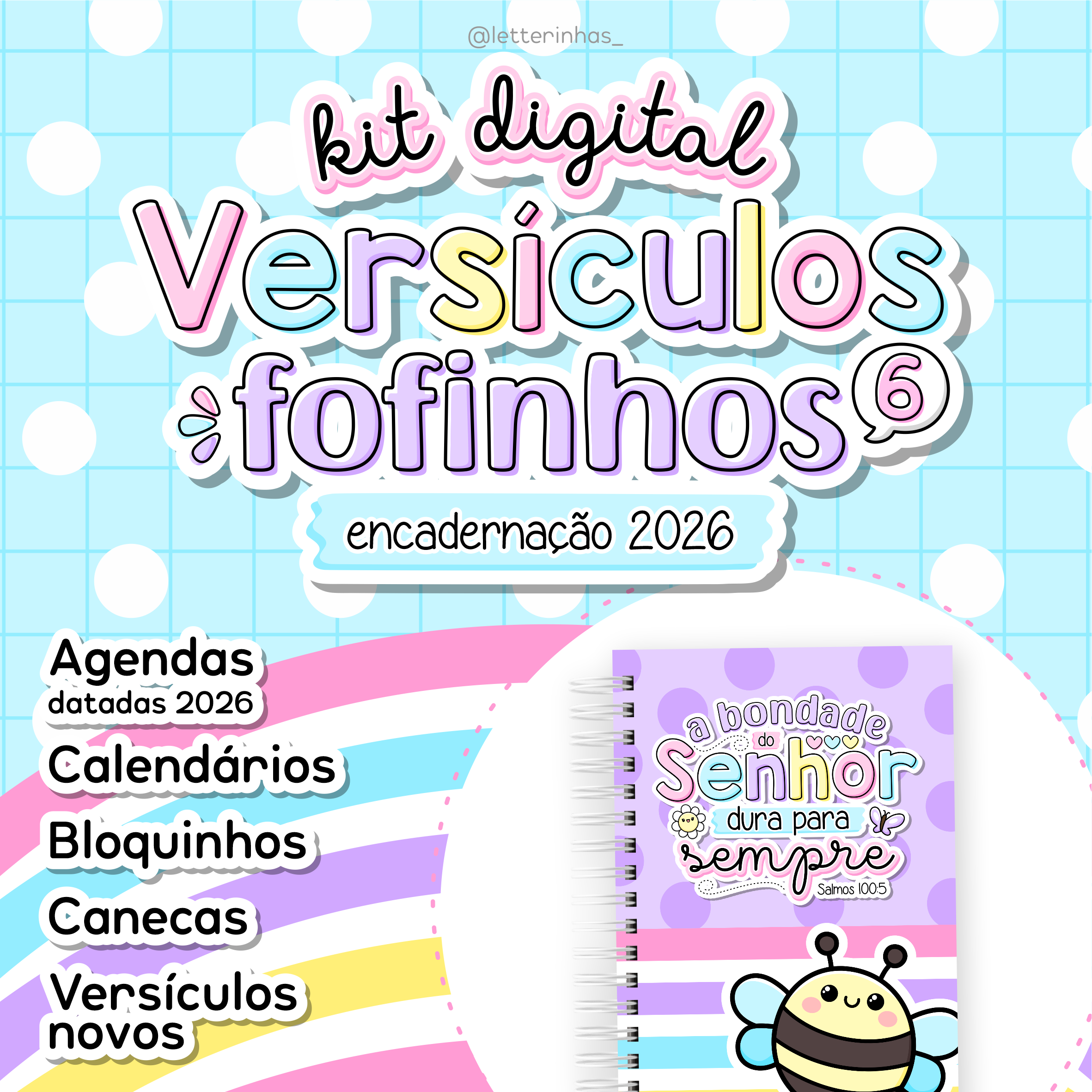 Kit Digital Versículos Fofinhos 6 - Encadernação 2026