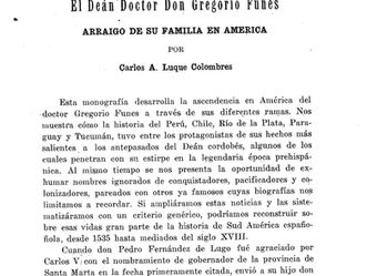 El Dean Doctor Don Gregorio Funes (1era Parte)