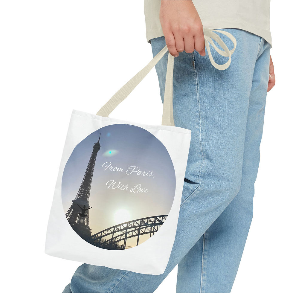 Thumbnail: Parisian Love Tote Bag, Travel Companion, Gift for Her, Shopping Bag, 