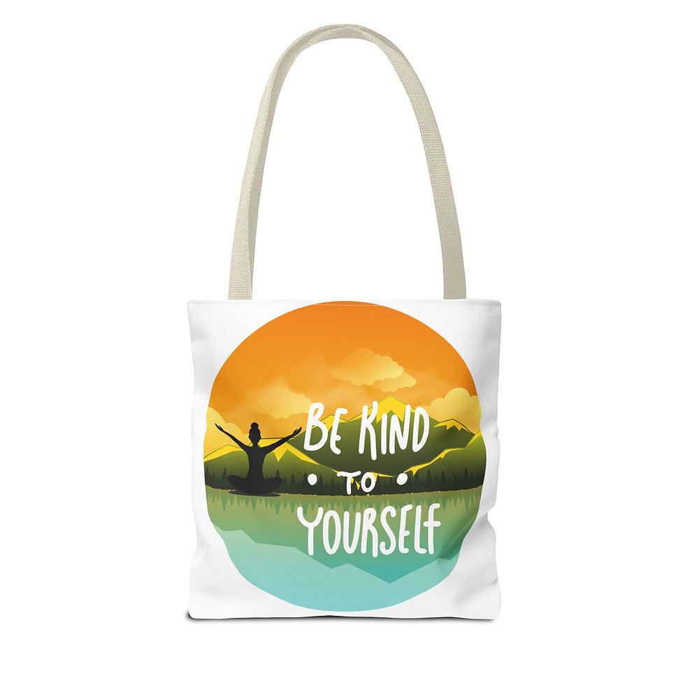 Thumbnail: Be Kind to Yourself Inspirational Tote Bag - Eco-Friendly Canvas Bag 
