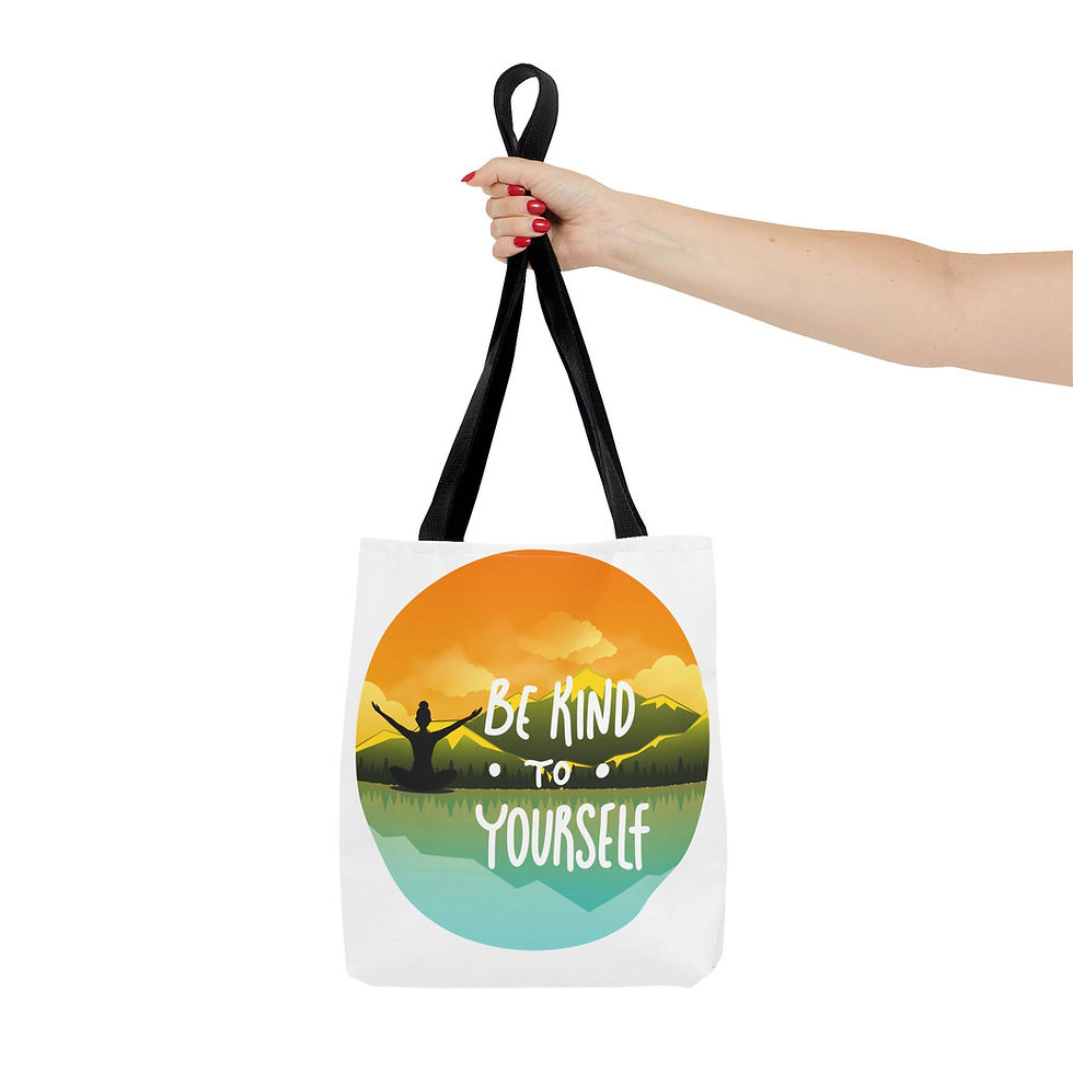 Thumbnail: Be Kind to Yourself Inspirational Tote Bag - Eco-Friendly Canvas Bag 