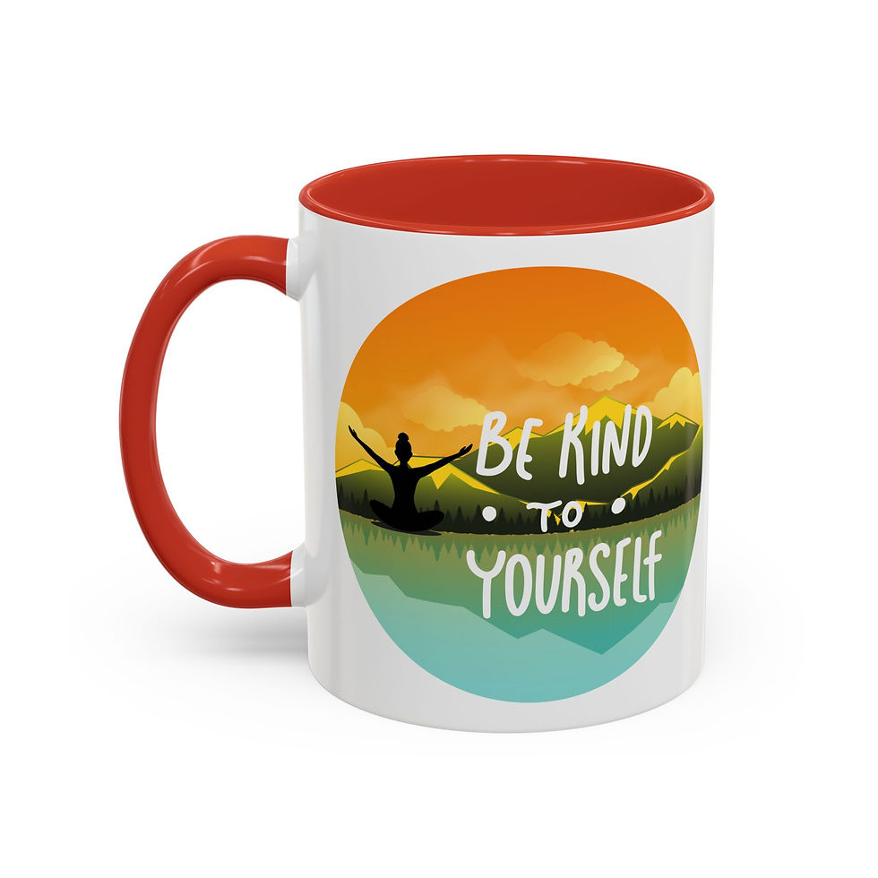 Thumbnail: Coffee Mug, Be Kind to Yourself, Mountains Sunrise, Gift for Nature Lovers,