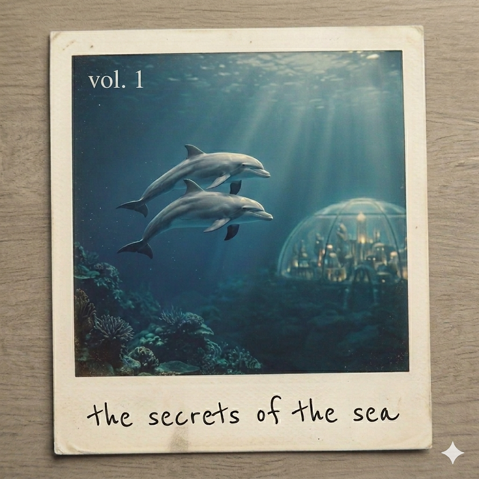 🐬 Polaroid 5. Може би едни от най-чаровните участници в историята – двата делфина (Олдън и Съни), които живеят около дома на Константин – сега преминаващи в близост до един от тайните подводни градове на русалките…