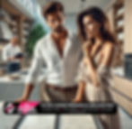 couple femme et homme charmant hesitant à choisir entre un plan de travail en ceramique ou dekton
