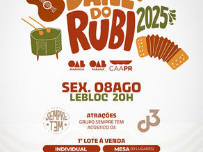 OAB Maringá realiza Baile do Rubi 2025 em comemoração ao Dia da Advocacia