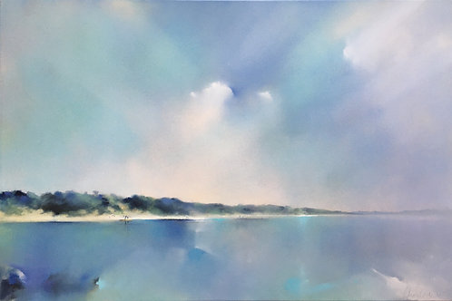 Blues at Saunton Sands by Claire Grose