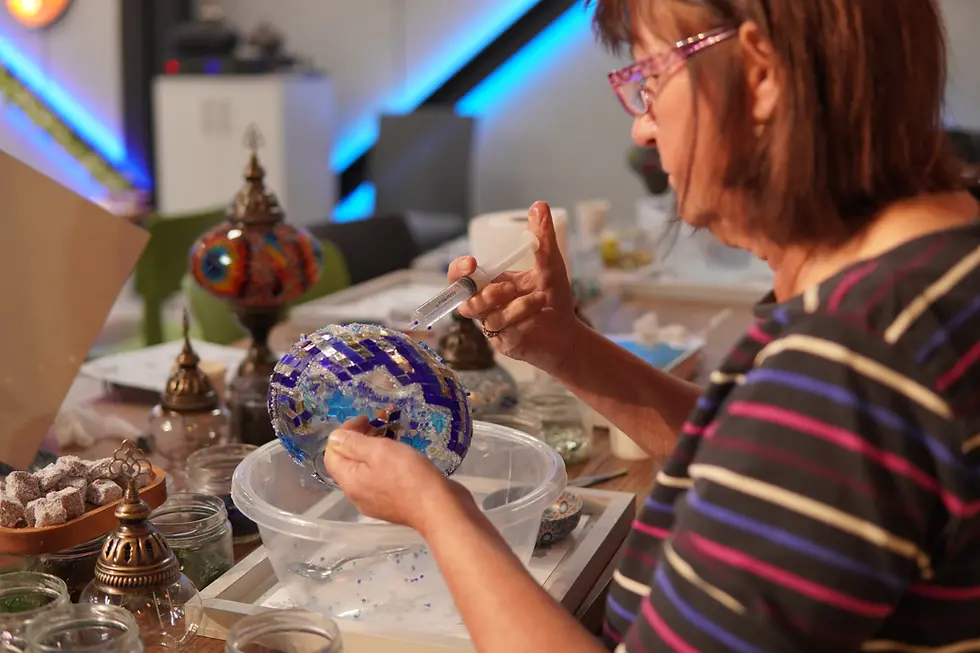 mosaic lamp making