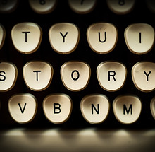 Typewriter Keys Spelling the Word Story