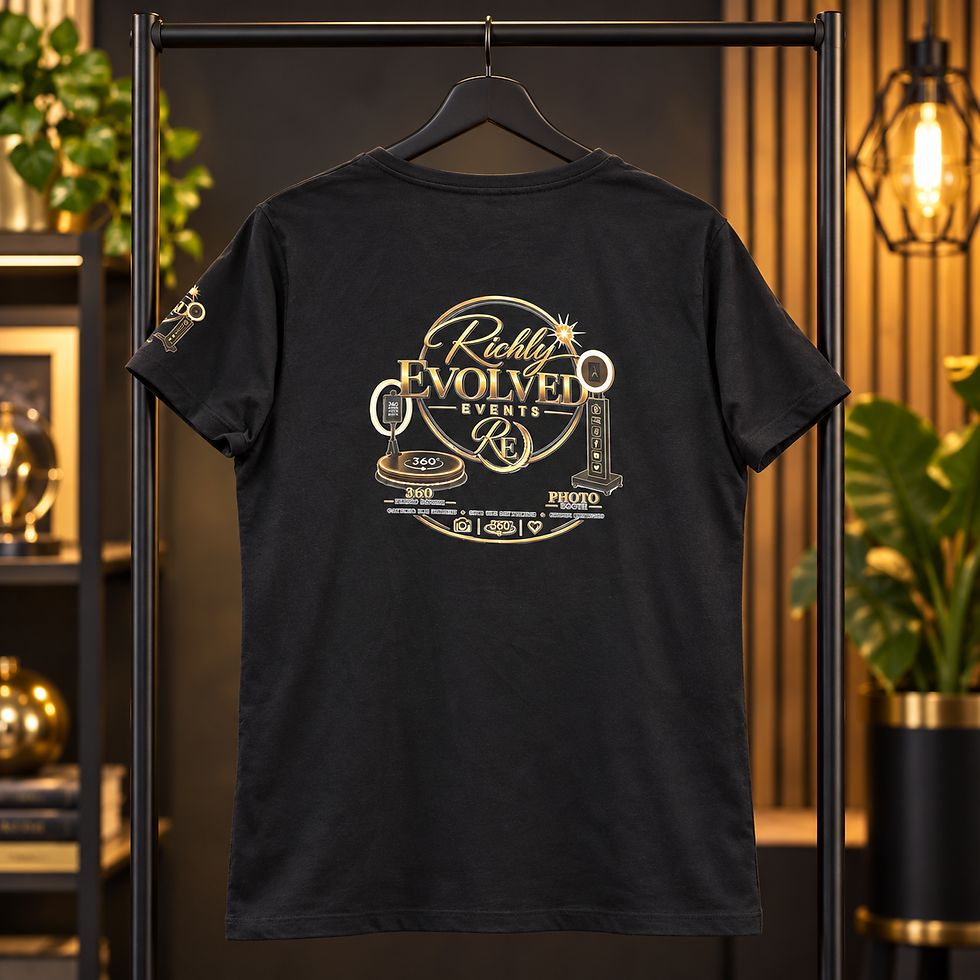 Customized black and gold business T-shirt made by Fresh Perspective