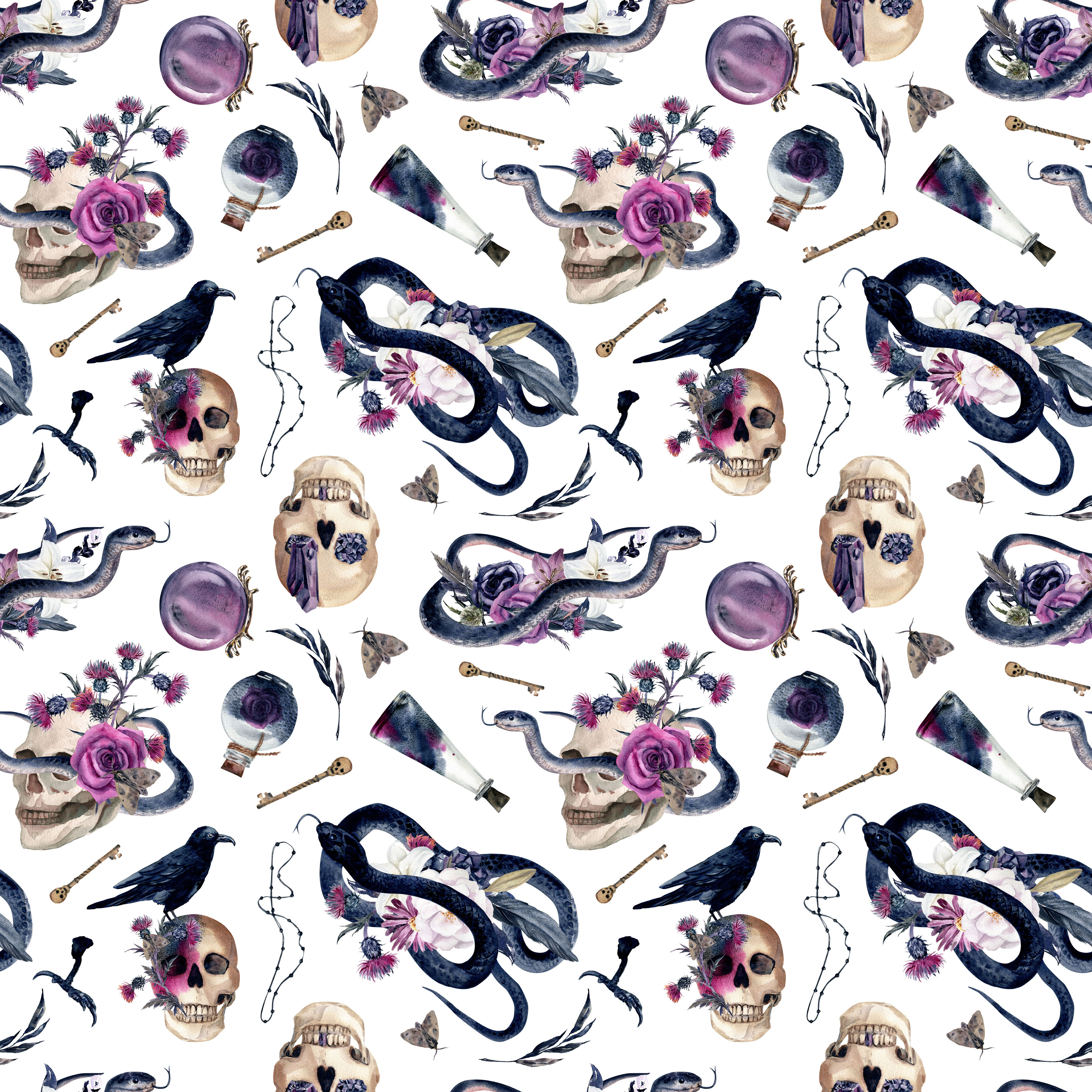 Gothic Floral Patterned Vinyl 12x12