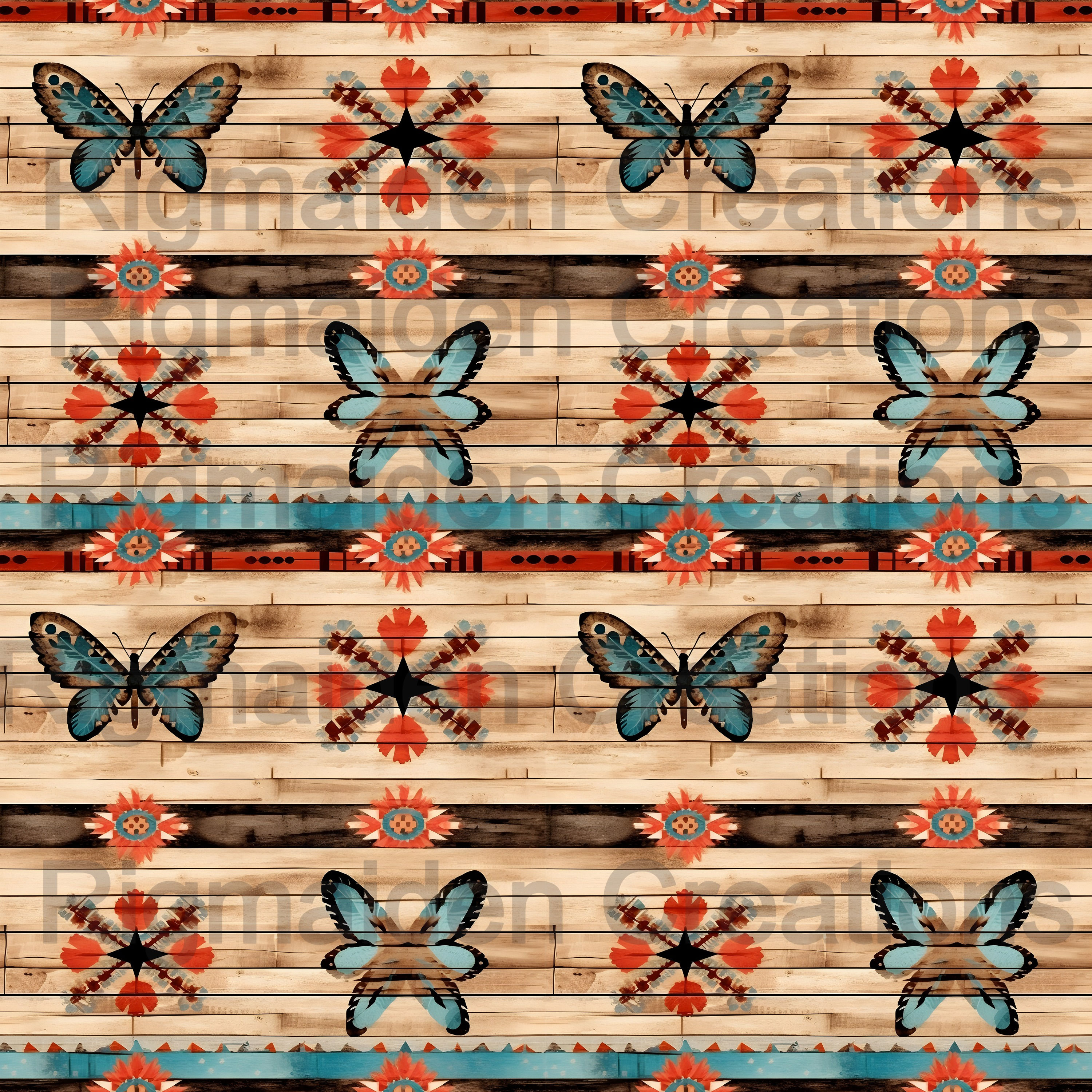 Western Butterfly Patterned Vinyl 12x12