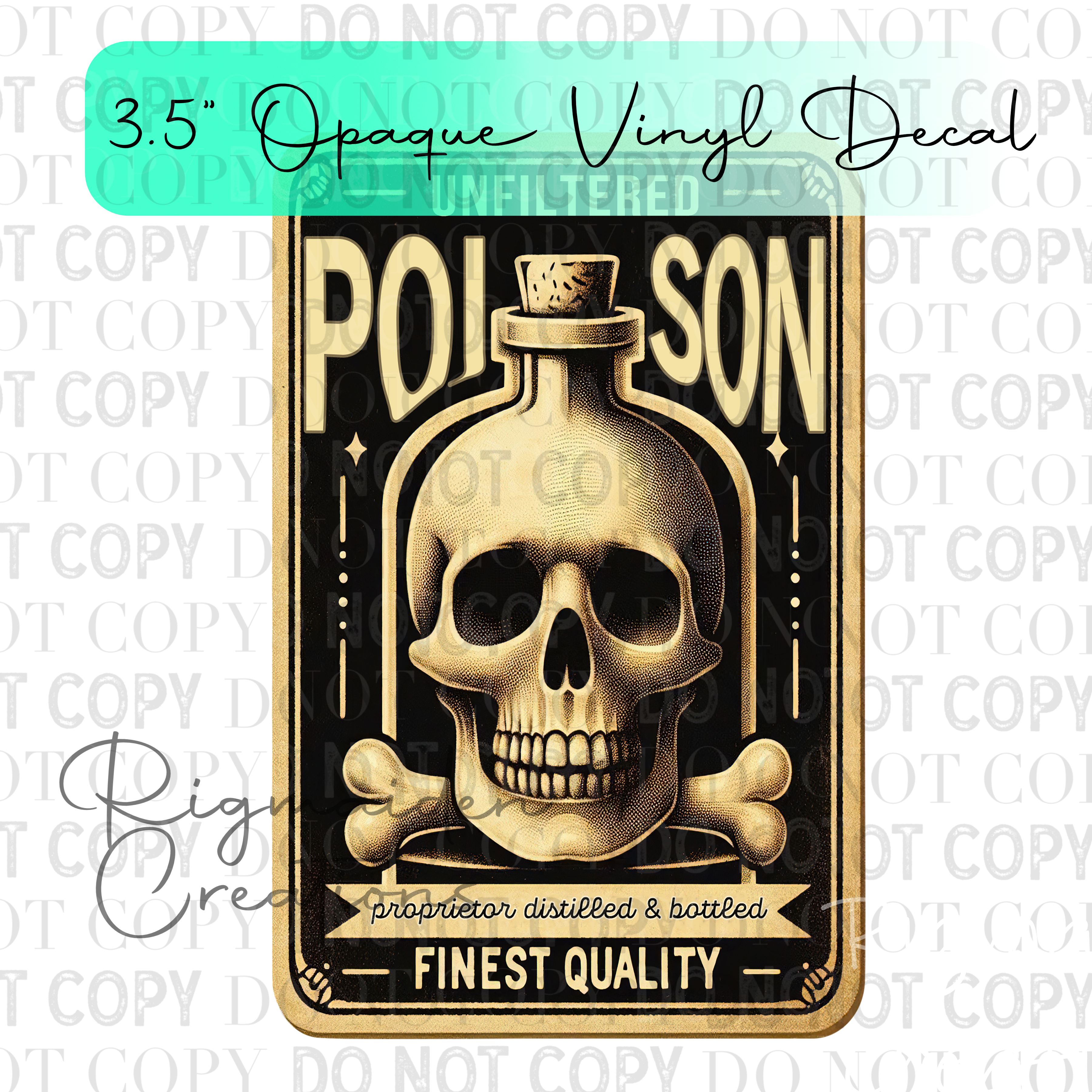 Unfiltered Poison Potion Label 3.5" Vinyl Decal
