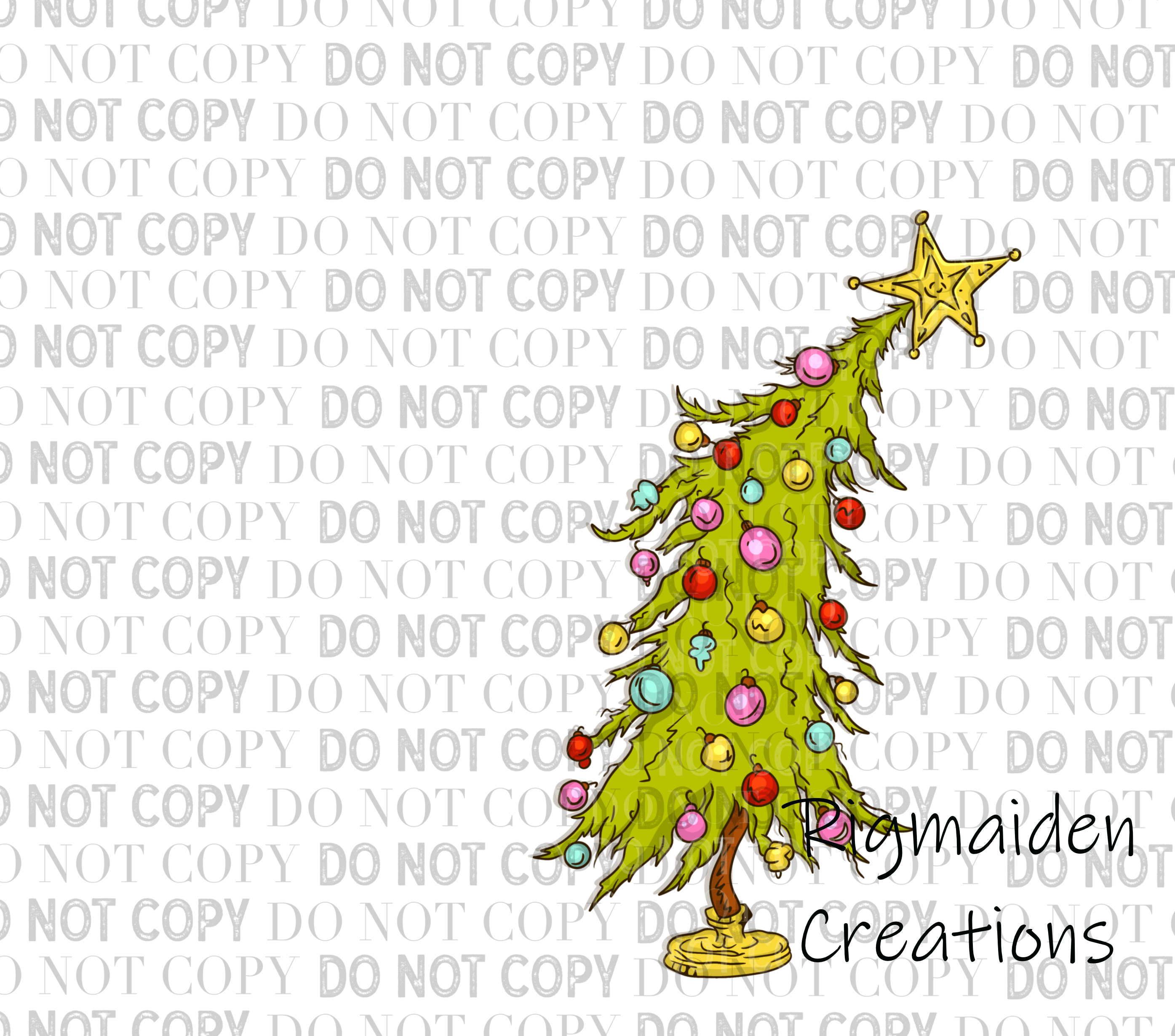Grinch Tree 3.5" Clear Vinyl Decal