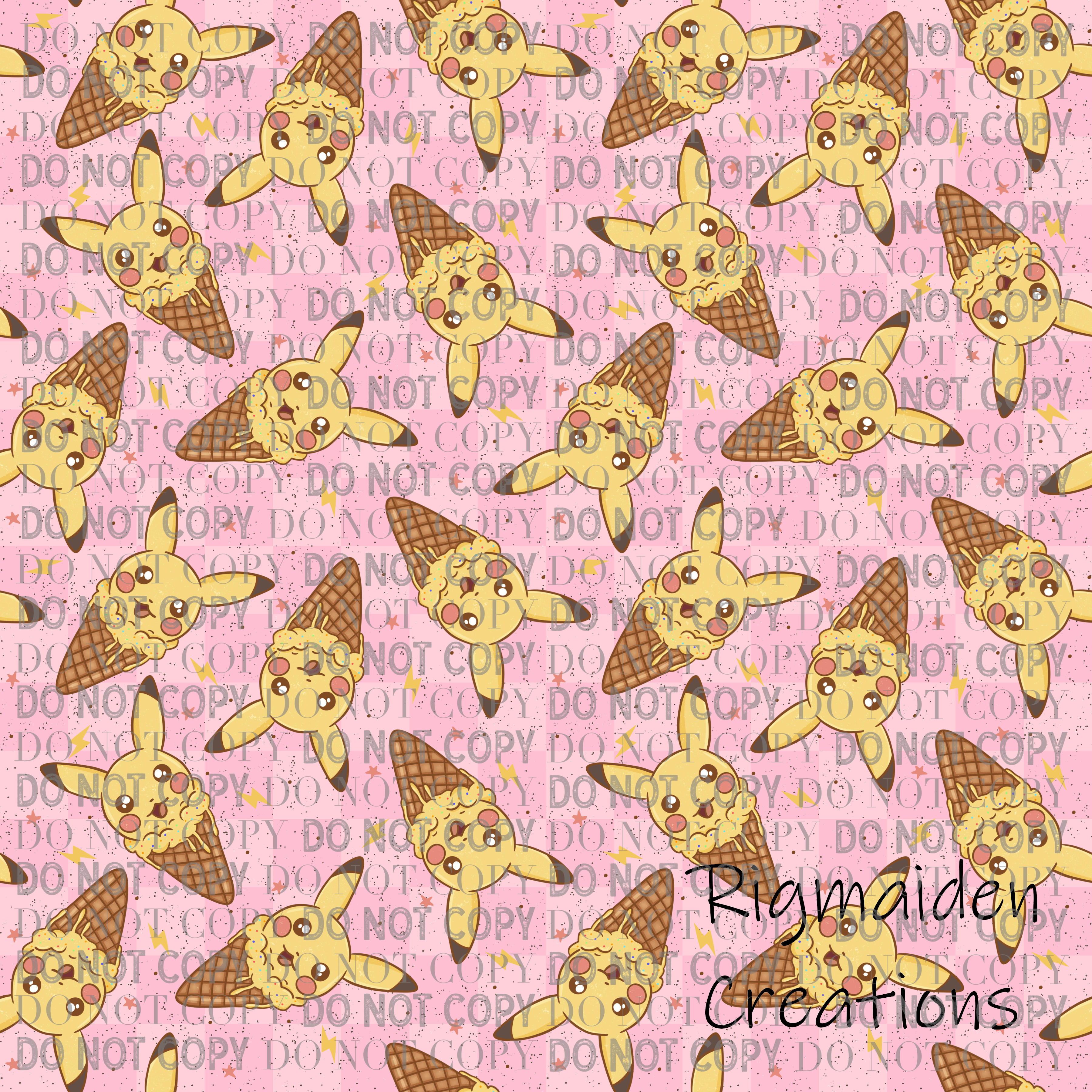 Pika Icecream Pink Patterned Vinyl 12x12