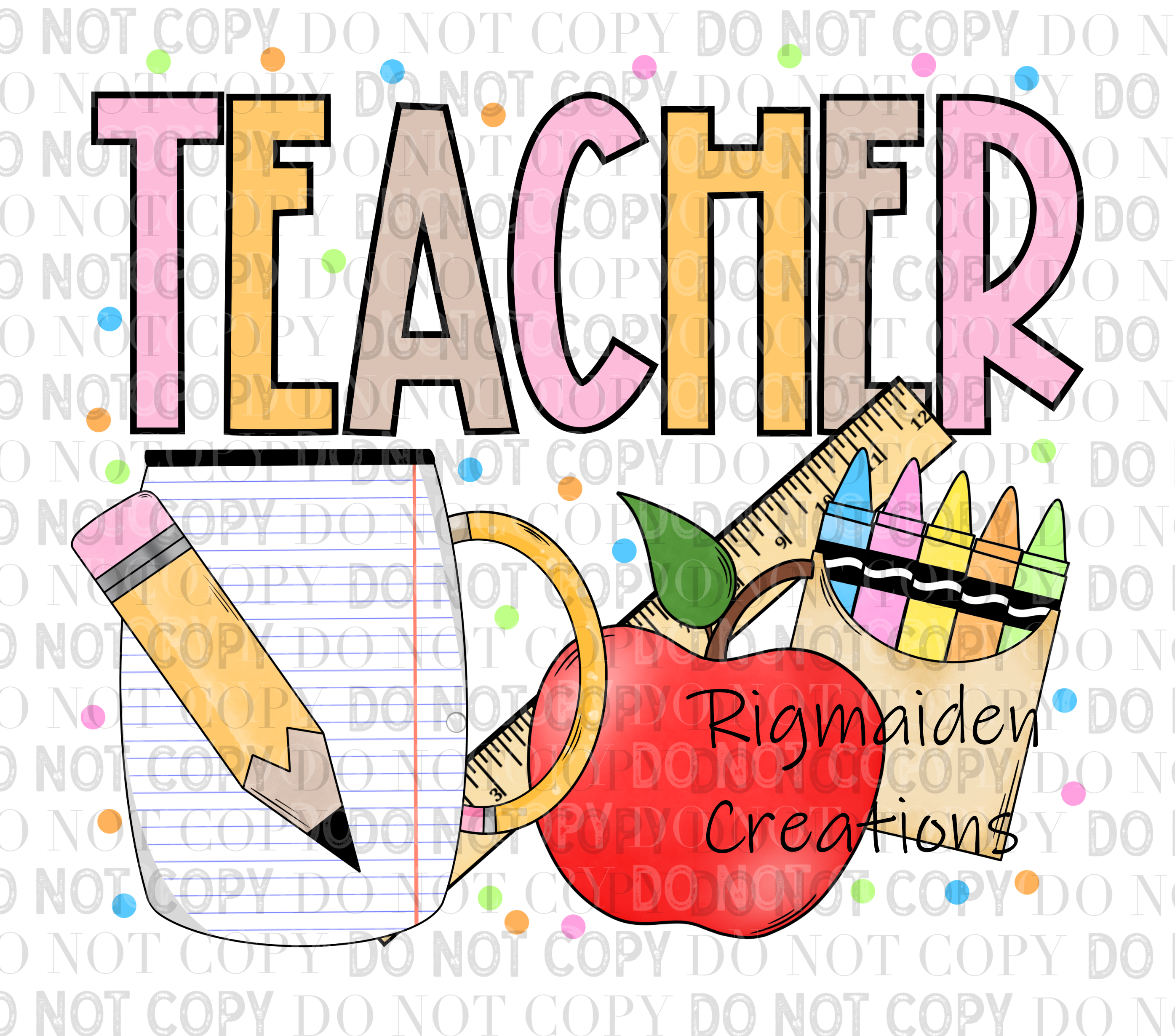 Teacher Doodles 3.5"UV DTF Decal