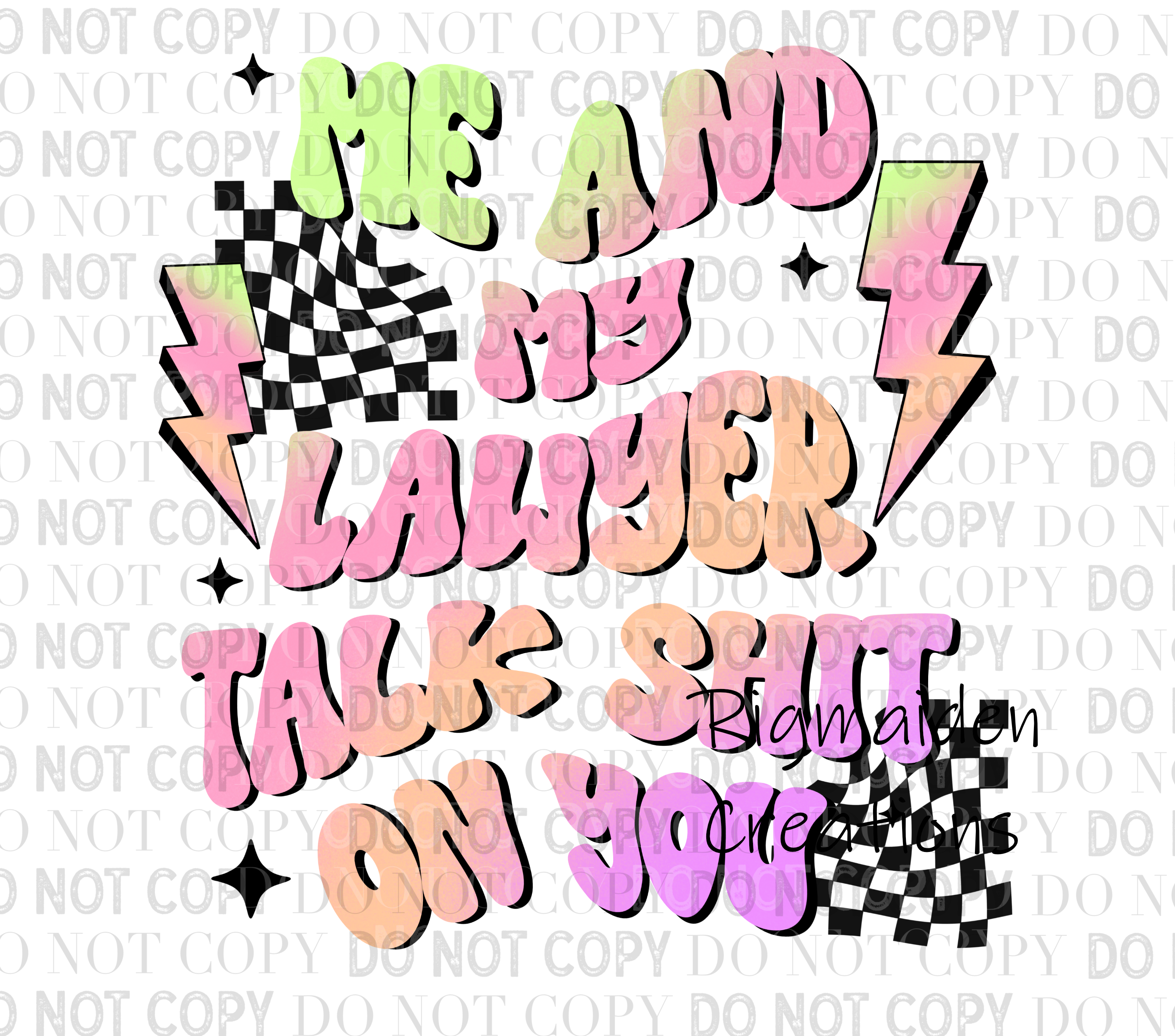 Me and My Lawyer 3.5" Clear Vinyl Decal