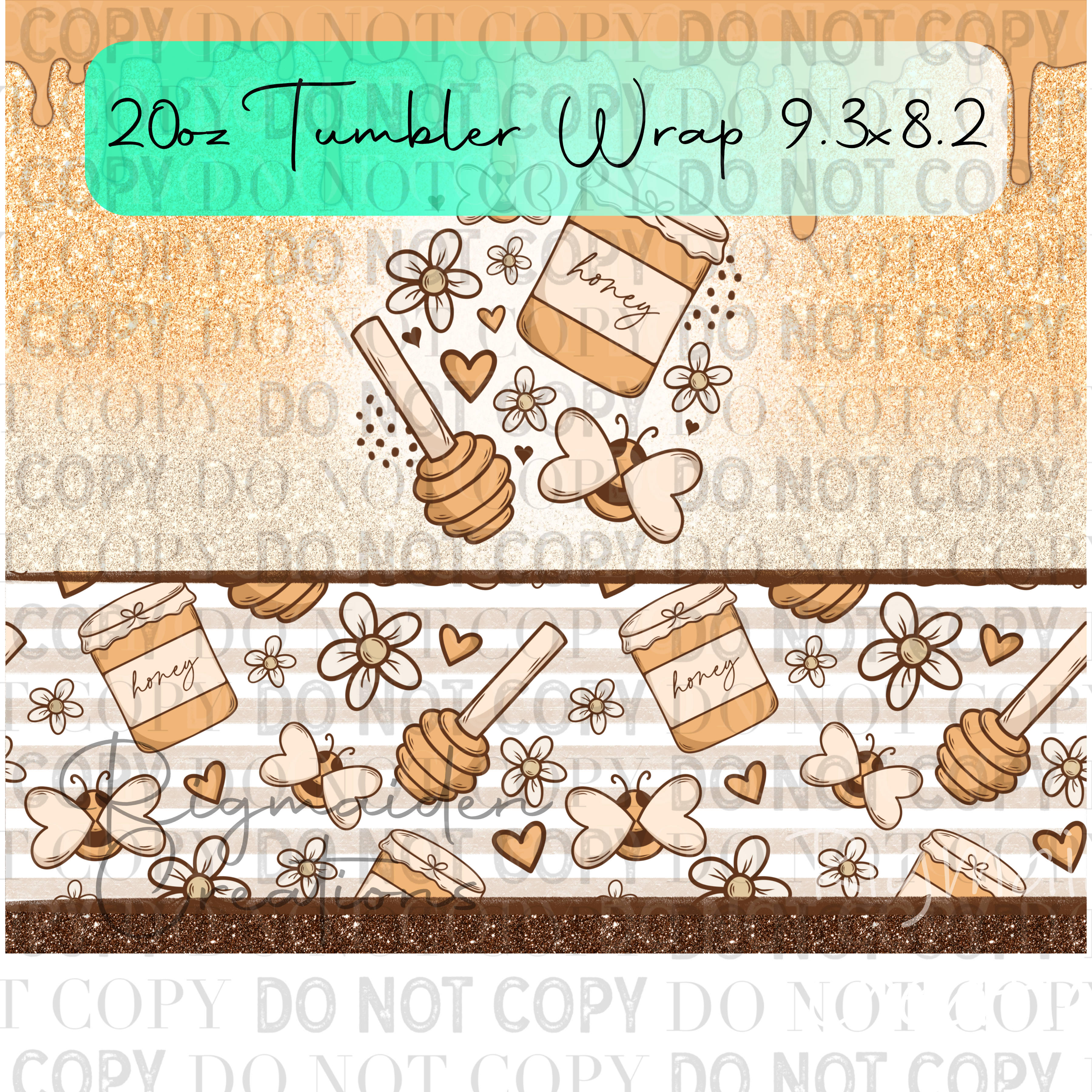 Honey Drip 20oz Tumbler Wrap