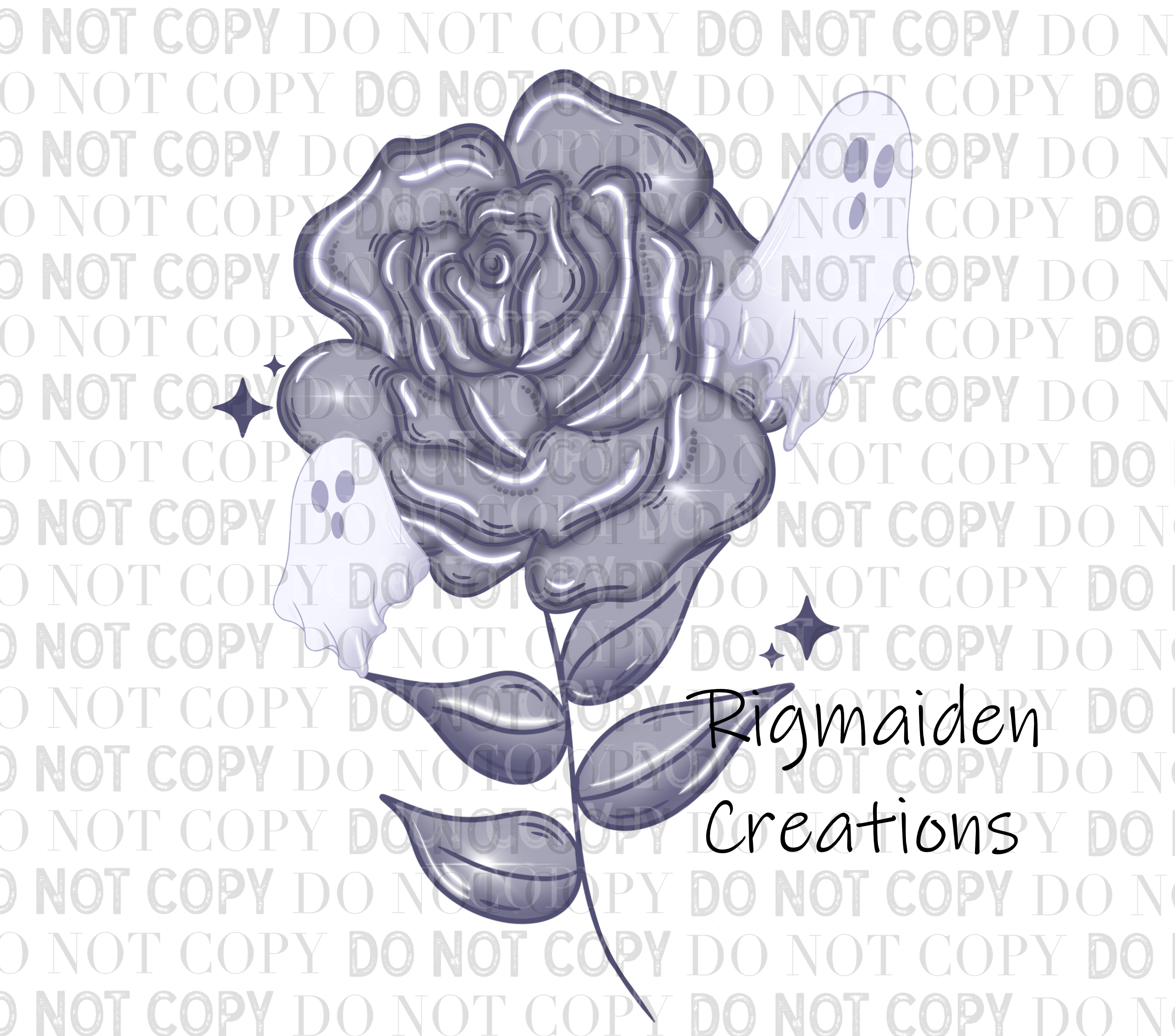 Purple Rose Ghost 3.5" Clear Vinyl Decal