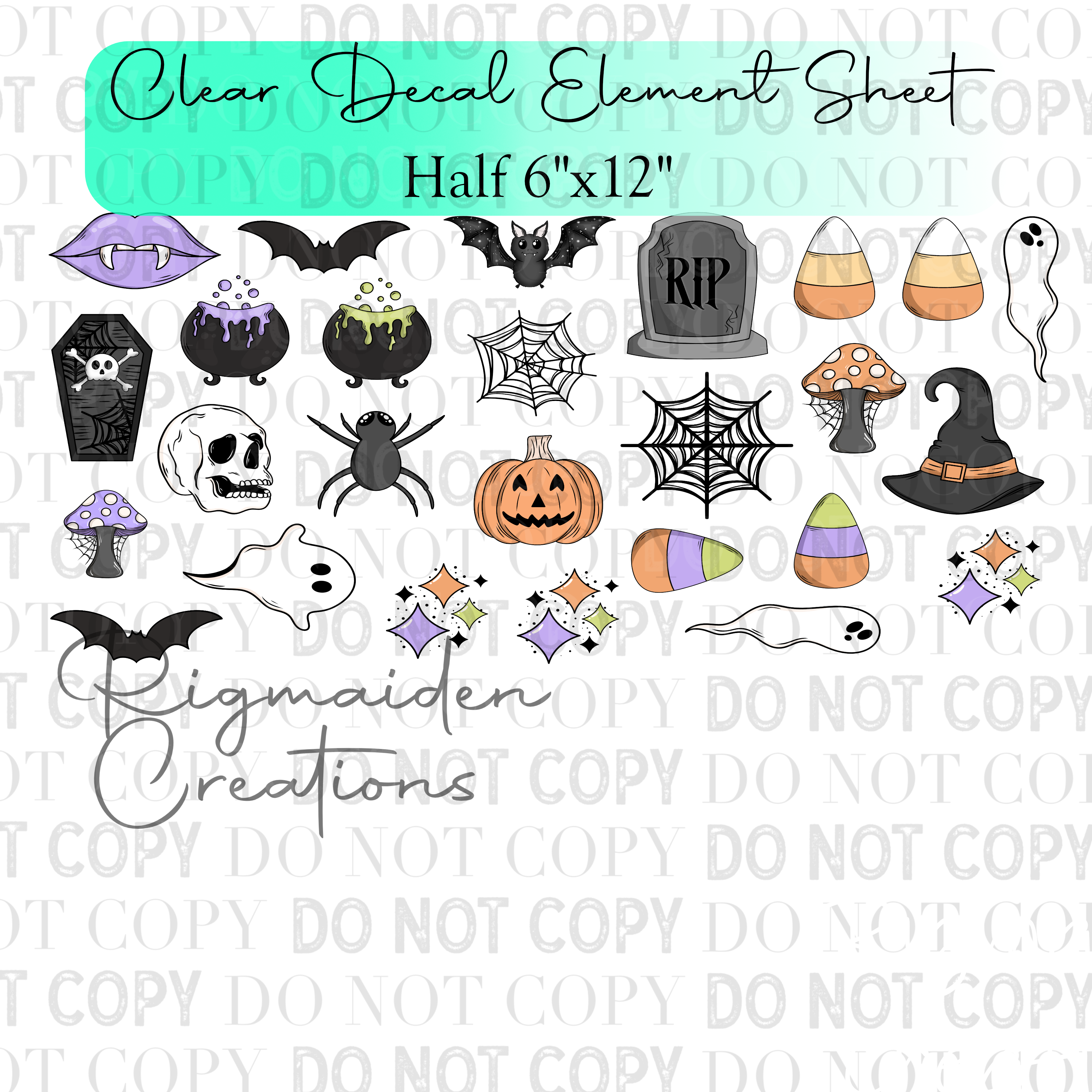 Halloween Cute Half Element Sheet 6x12
