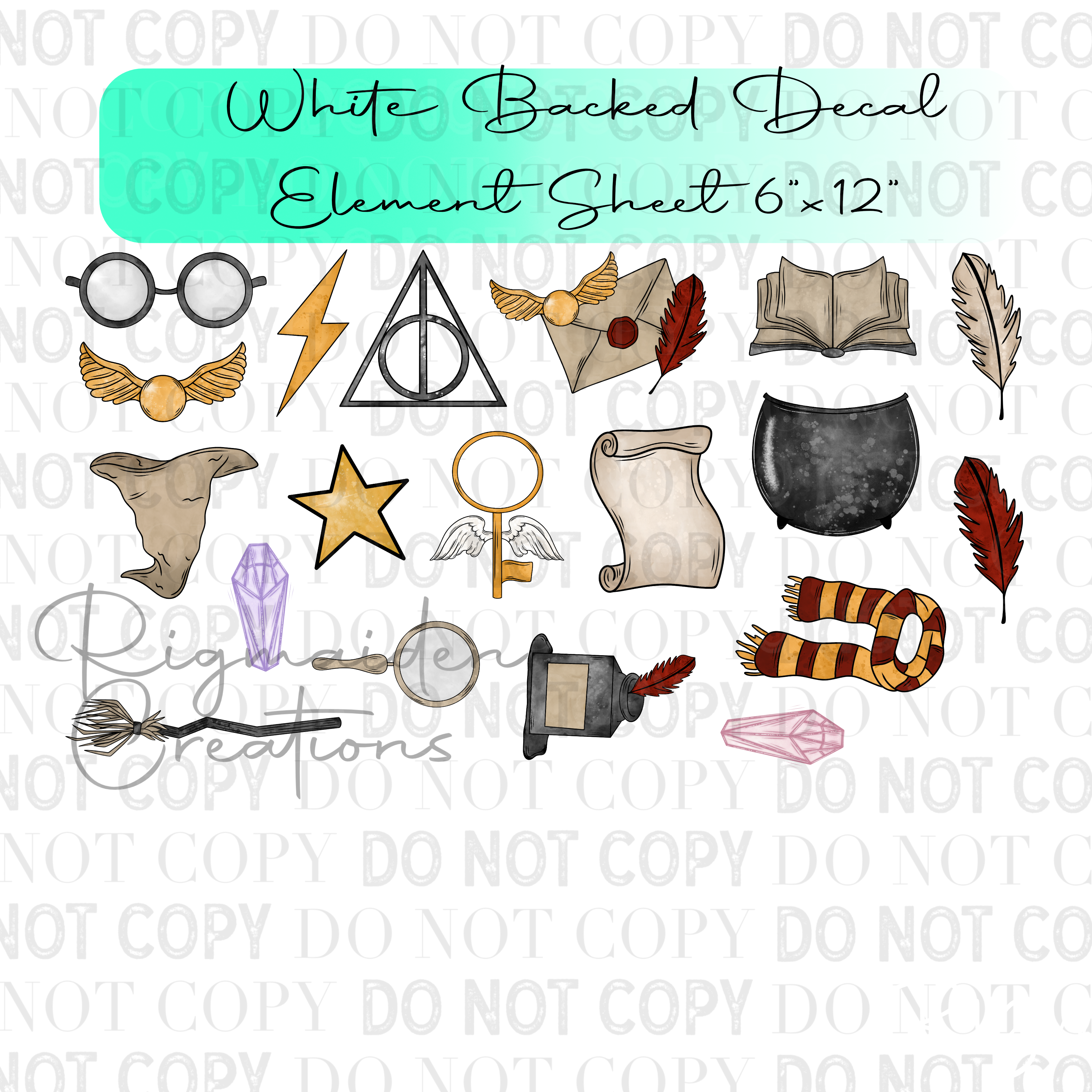 Wizard and Witch Half Element Sheet 6x12