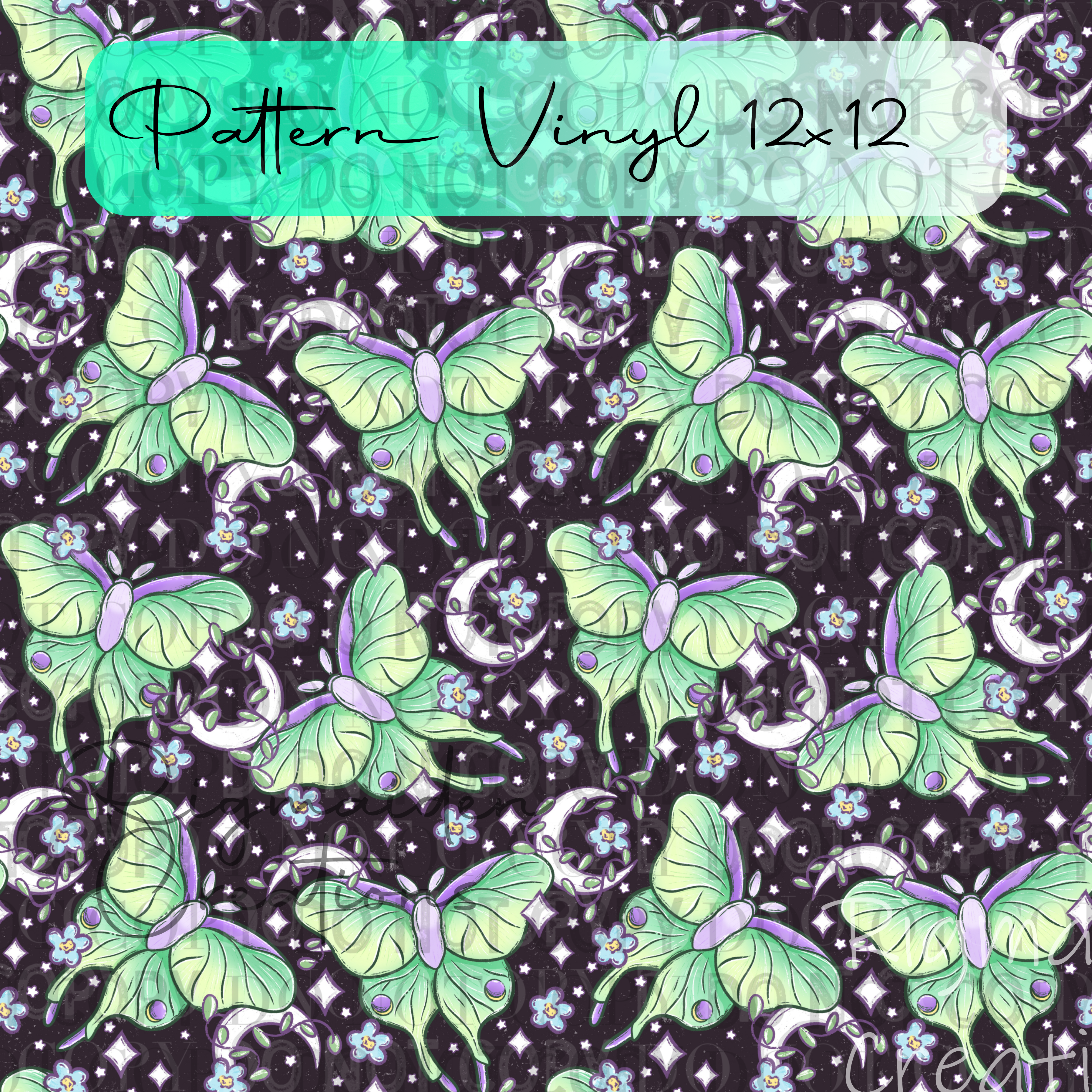 Celestial Moths Patterned Vinyl 12x12