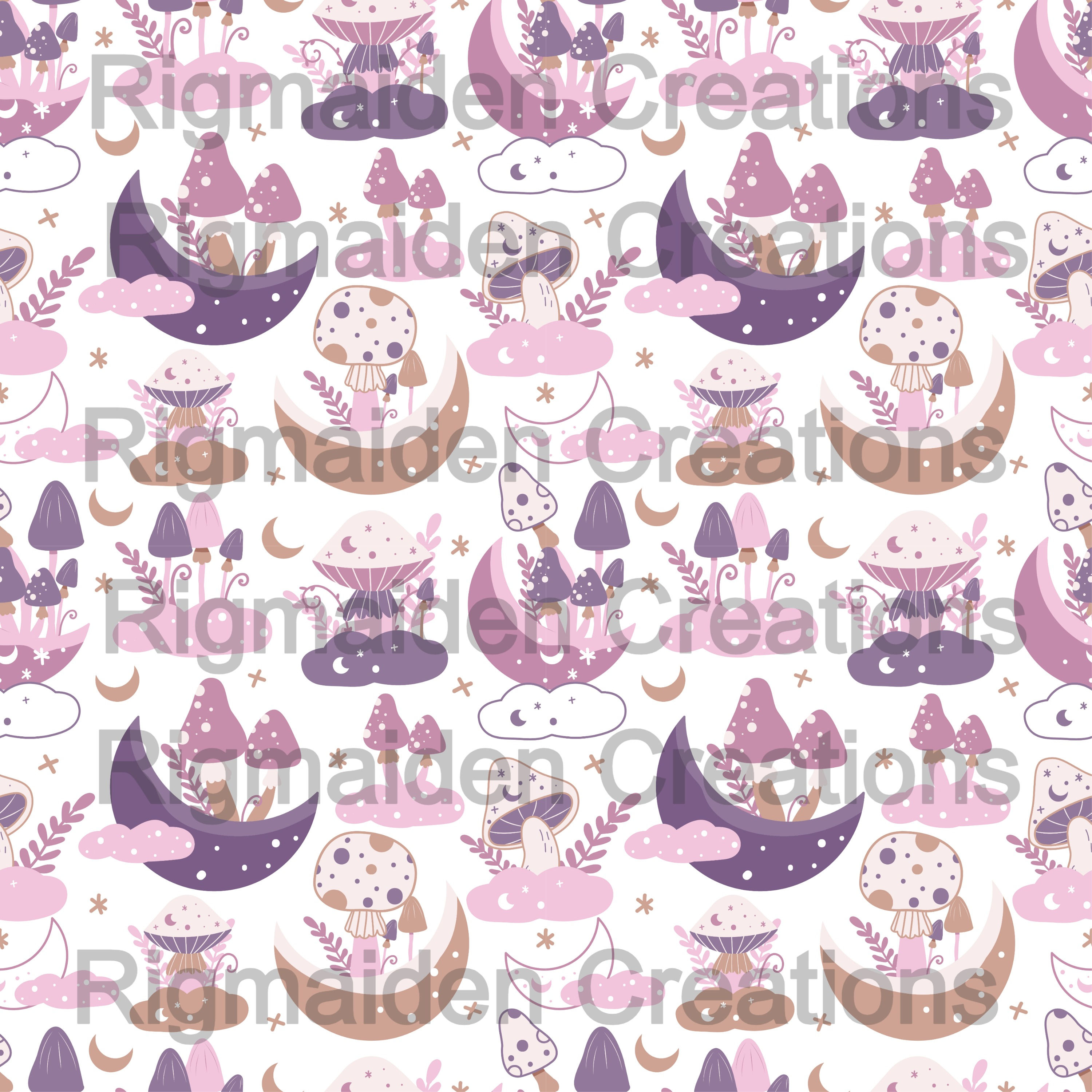 Moon Mushroom Patterned Vinyl 12x12