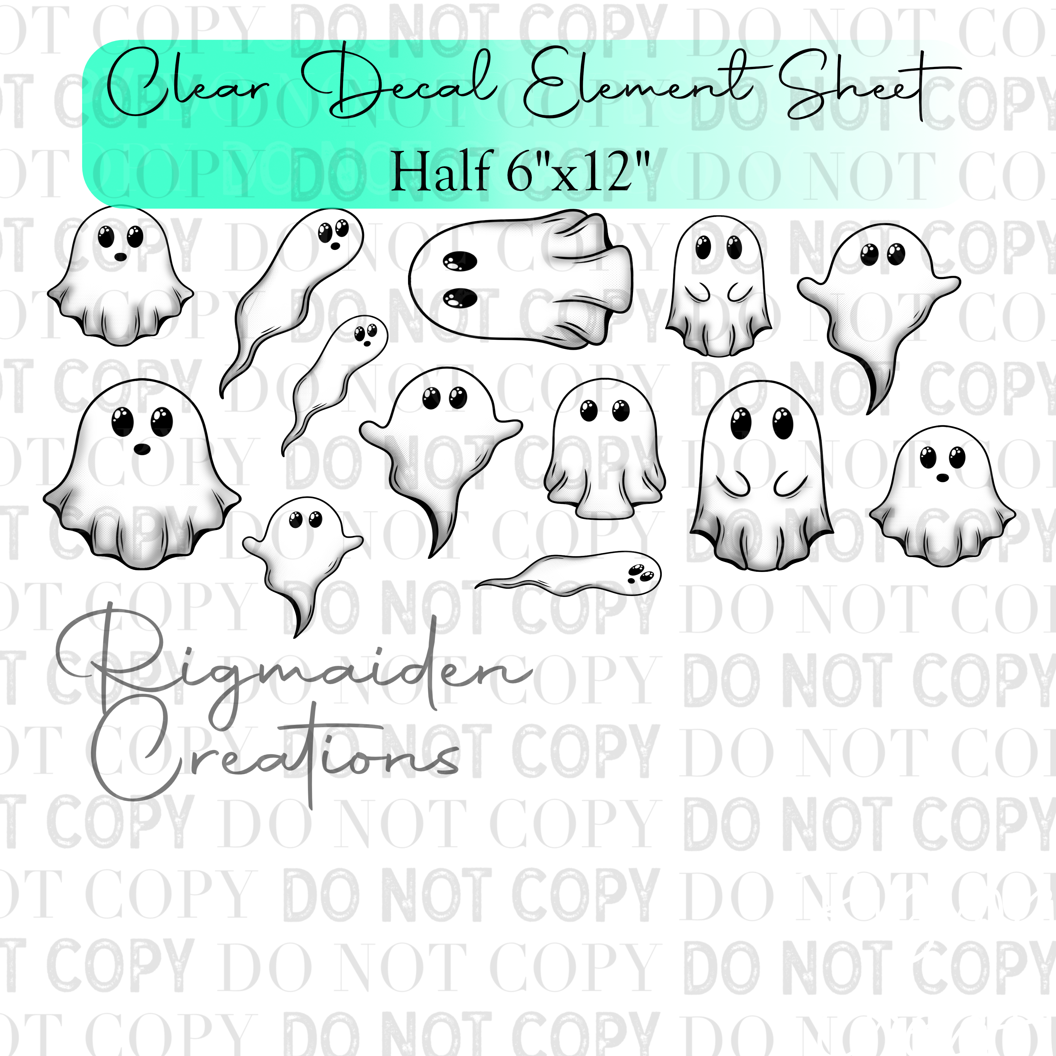 Ghosts Half Element Sheet 6x12