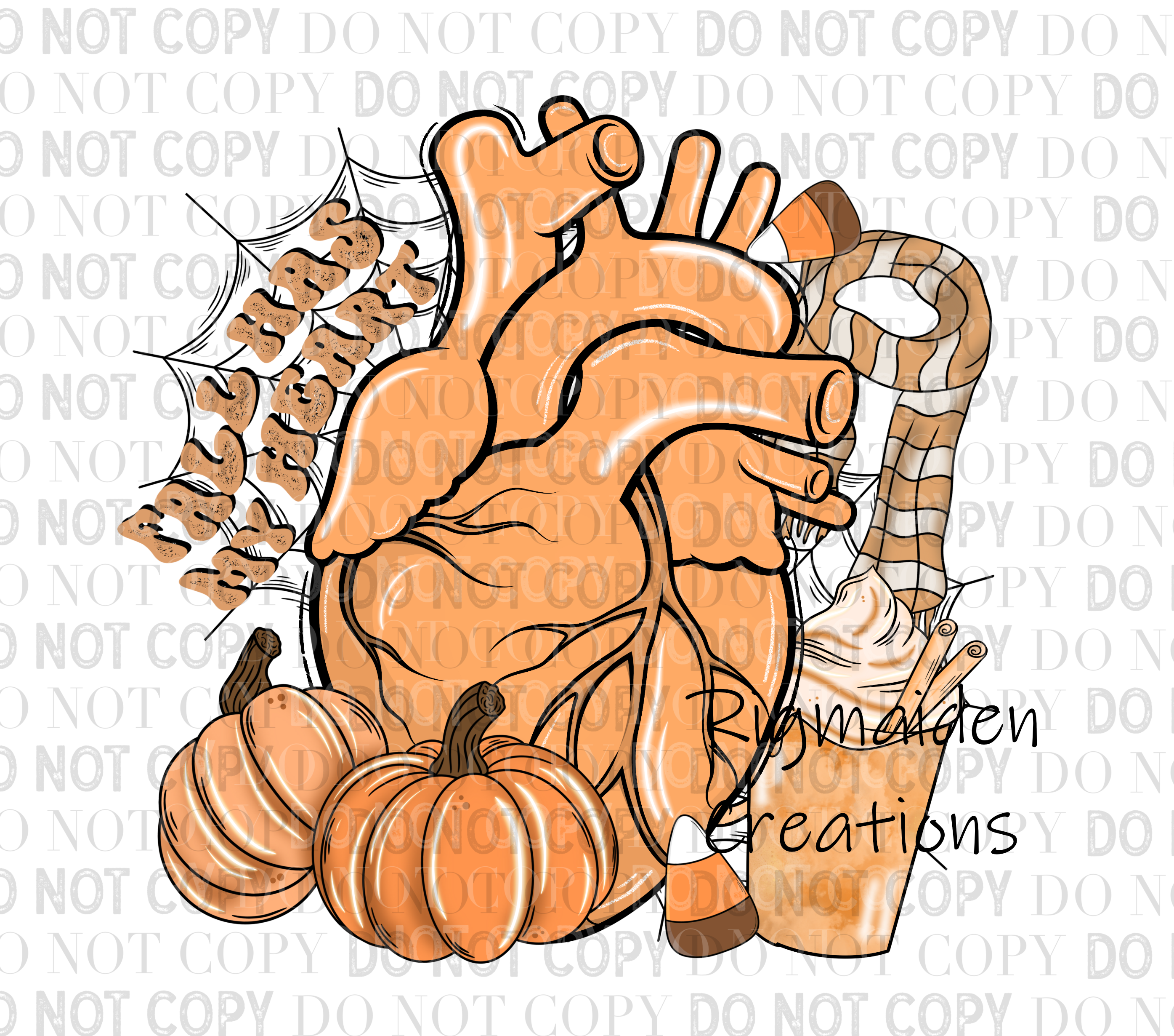 Fall Heart 3.5" Clear Vinyl Decal