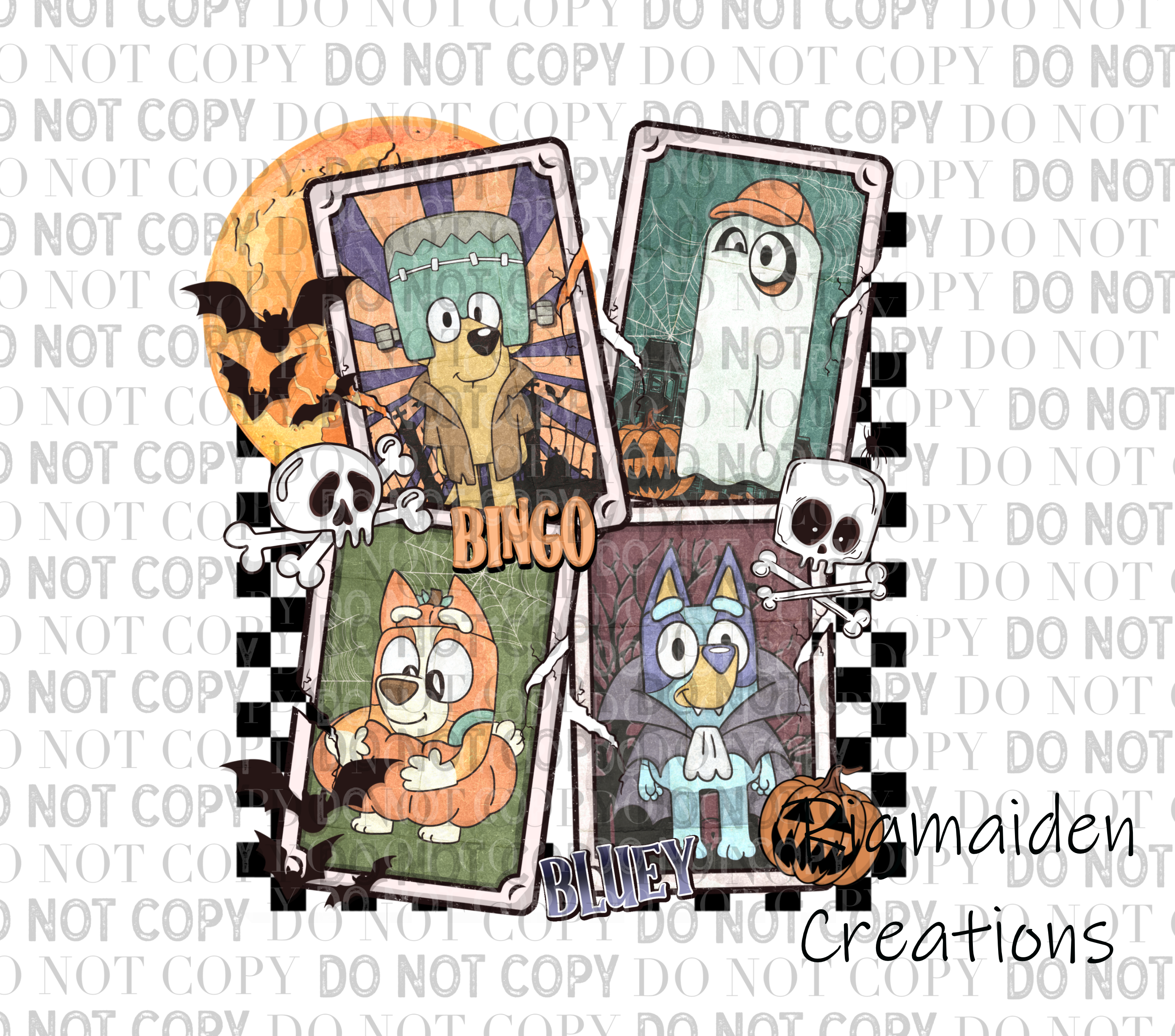 Bluey Cards 3.5" Clear Vinyl Decal