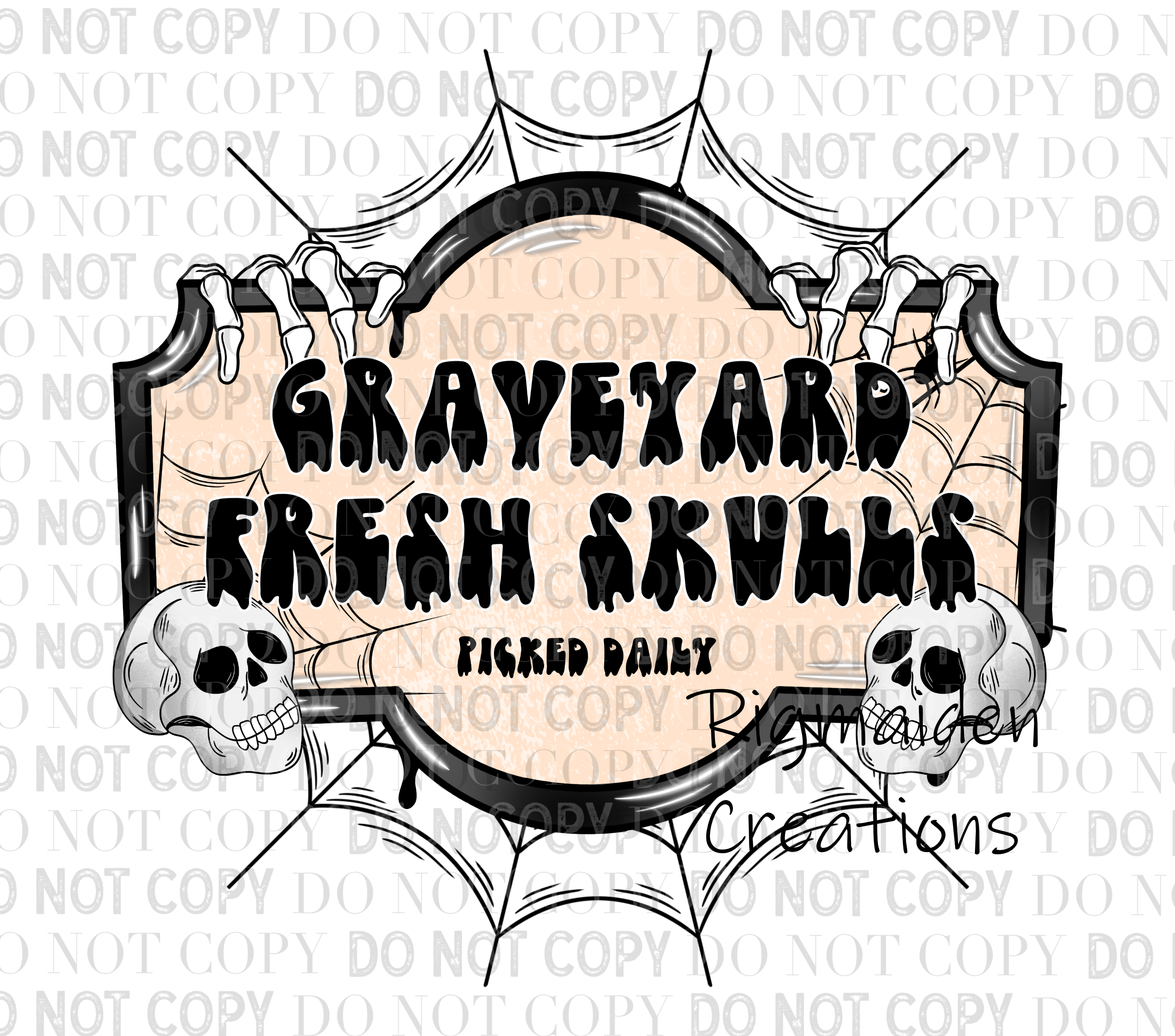 Graveyard Skulls 3.5" Clear Vinyl Decal