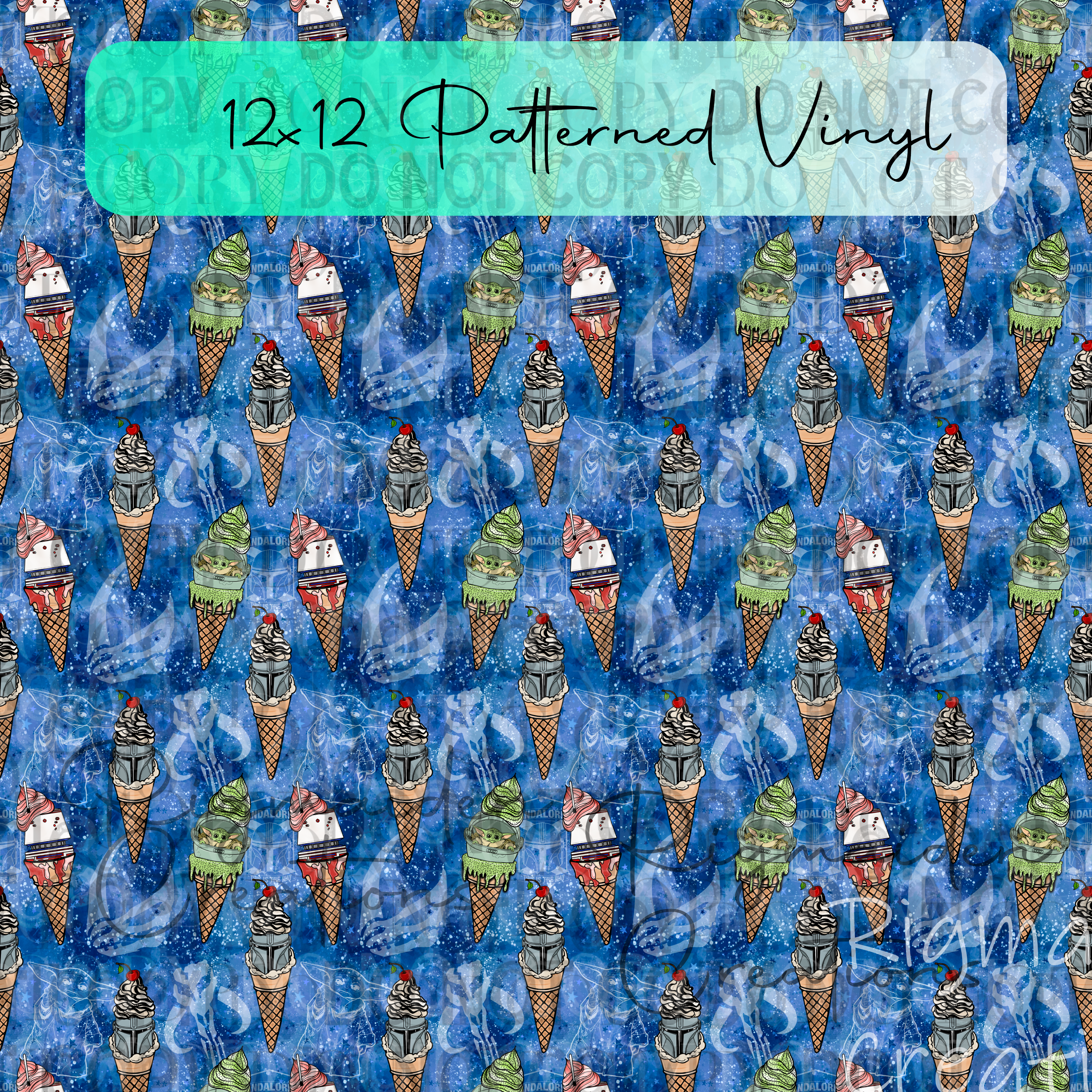 Mandalore Ice Cream Patterned Vinyl 12x12